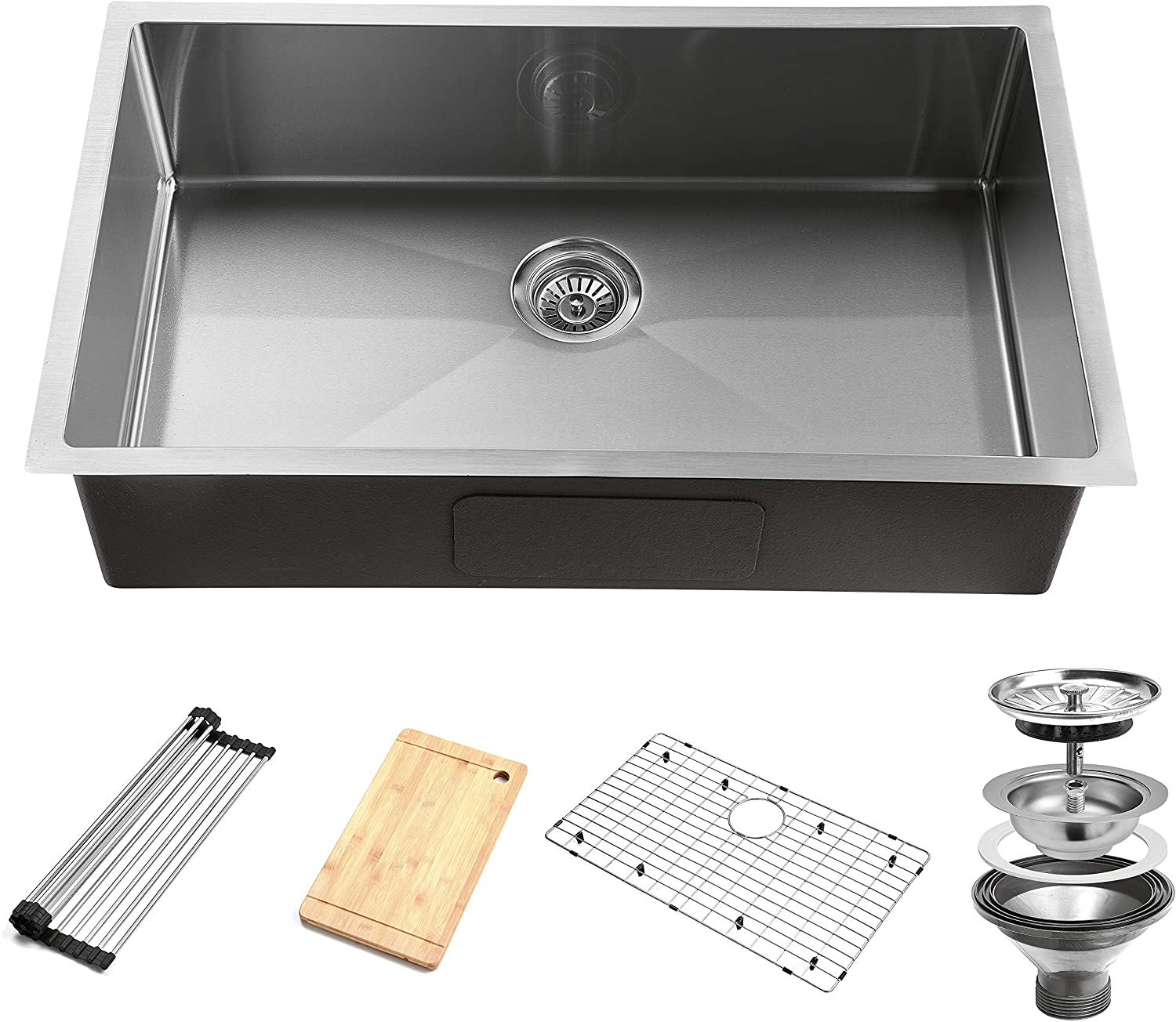 Forclover 32-in Undermount Kitchen Sink Farmhouse Apron Front 32-in x ...