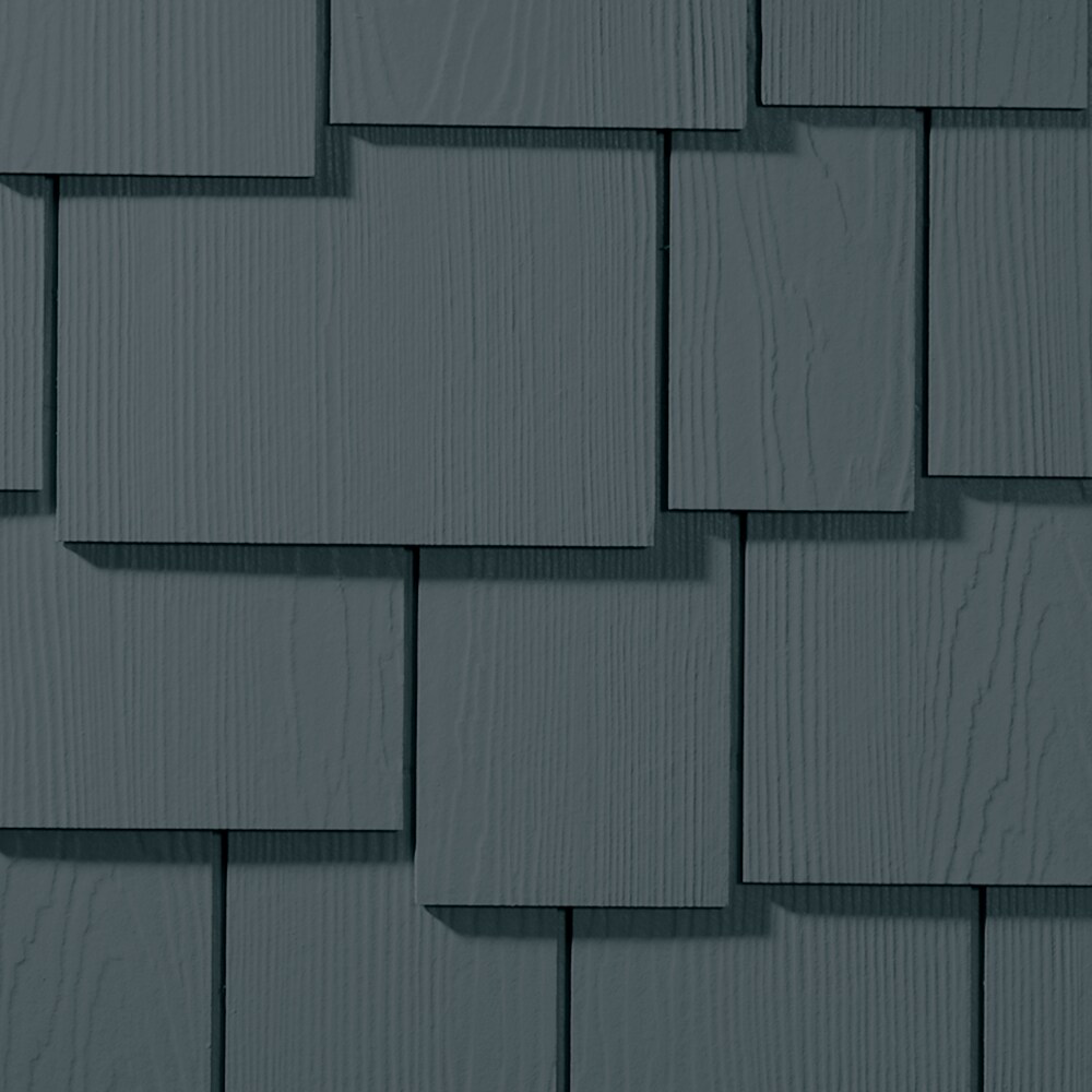 James Hardie 6861311 Statement Collection HZ5 Staggered Fiber Cement Cedarmill Shingle siding panel Evening Blue 15.25-in x 48-in
