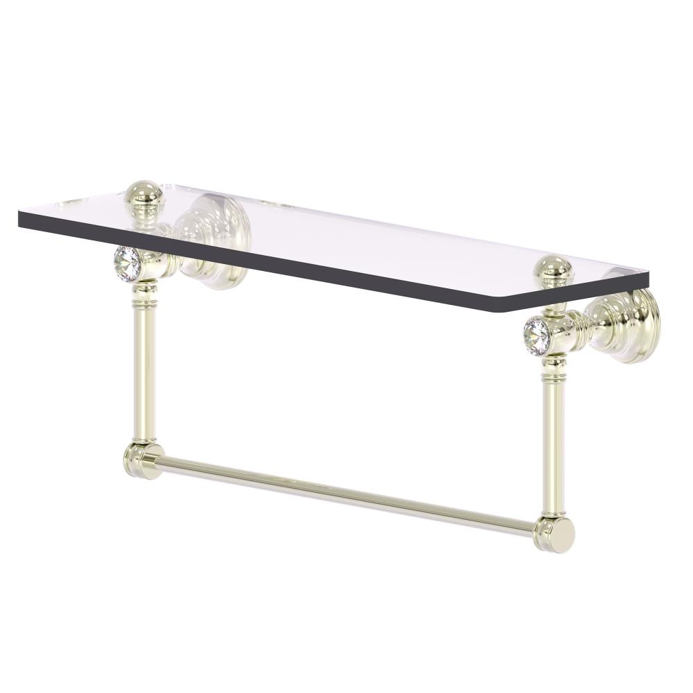 Allied Brass CC-1-16-TB-PNI Carolina Crystal Polished Nickel Wall mount Bathroom Shelf ( 16-in x 7-in x 5-in )