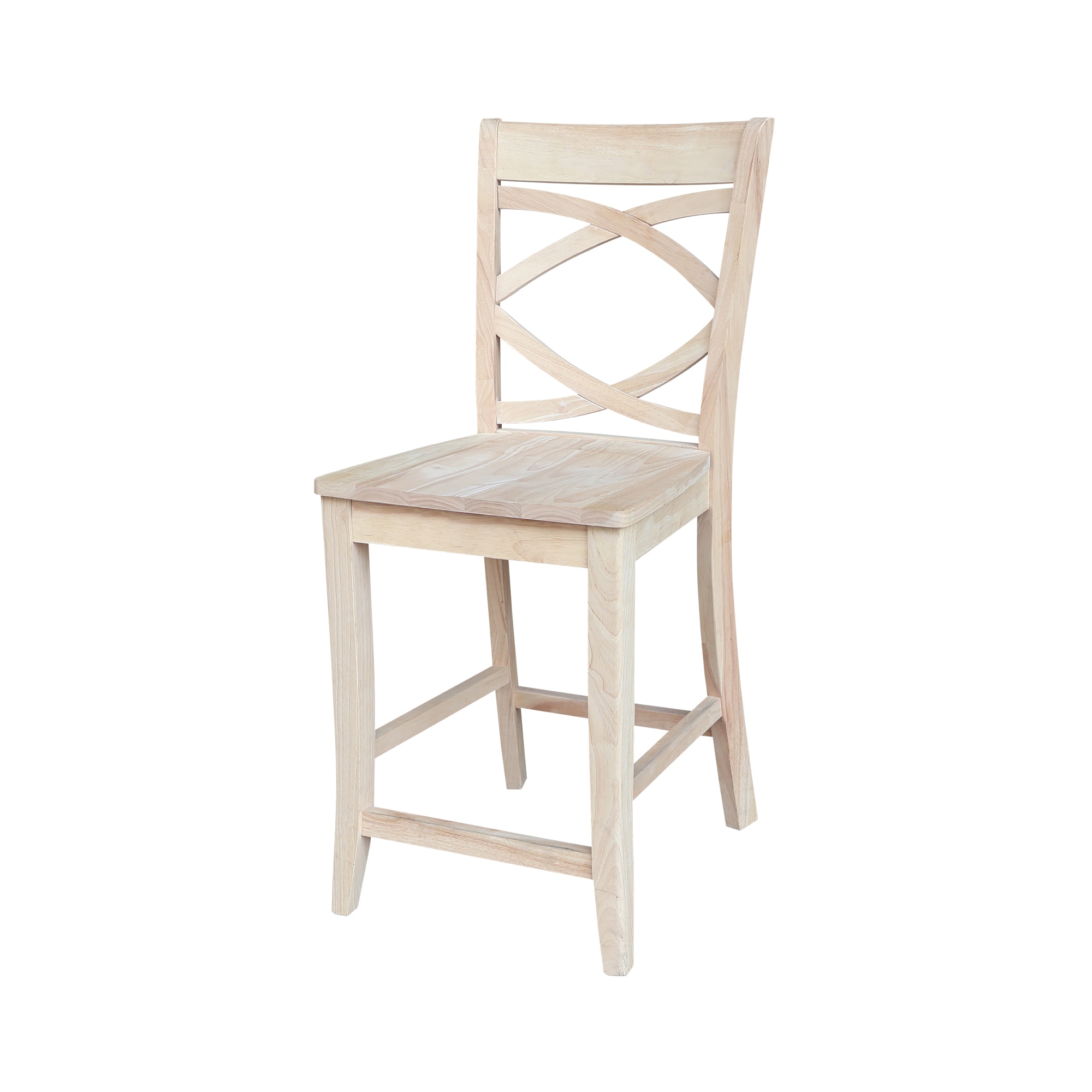 International Concepts S-3162 Unfinished 24-in H Counter height Wood Bar Stool