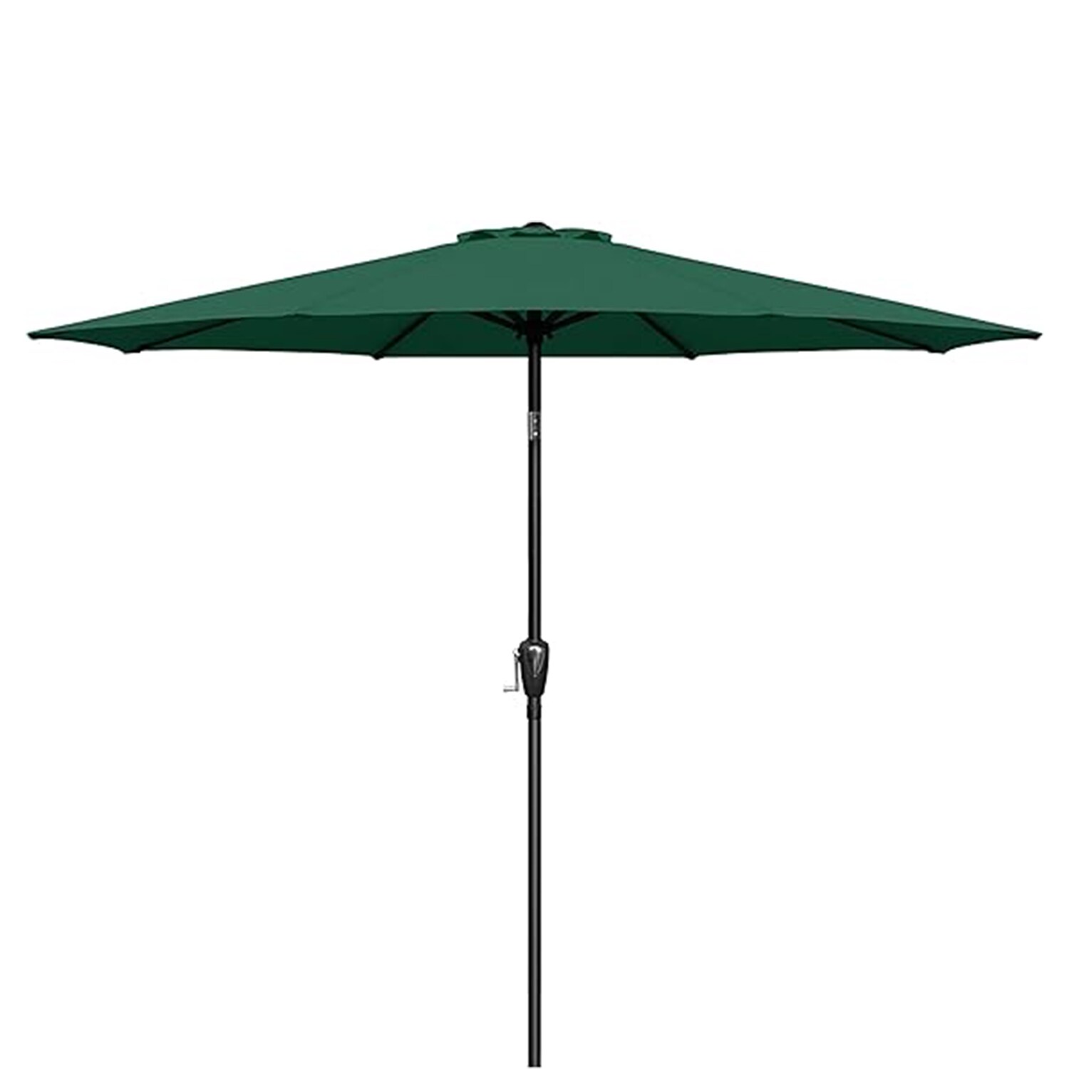 AHIOU HOME ZAAHG-P227351UM 9-ft Steel Green Push-button Tilt Market Patio Umbrella
