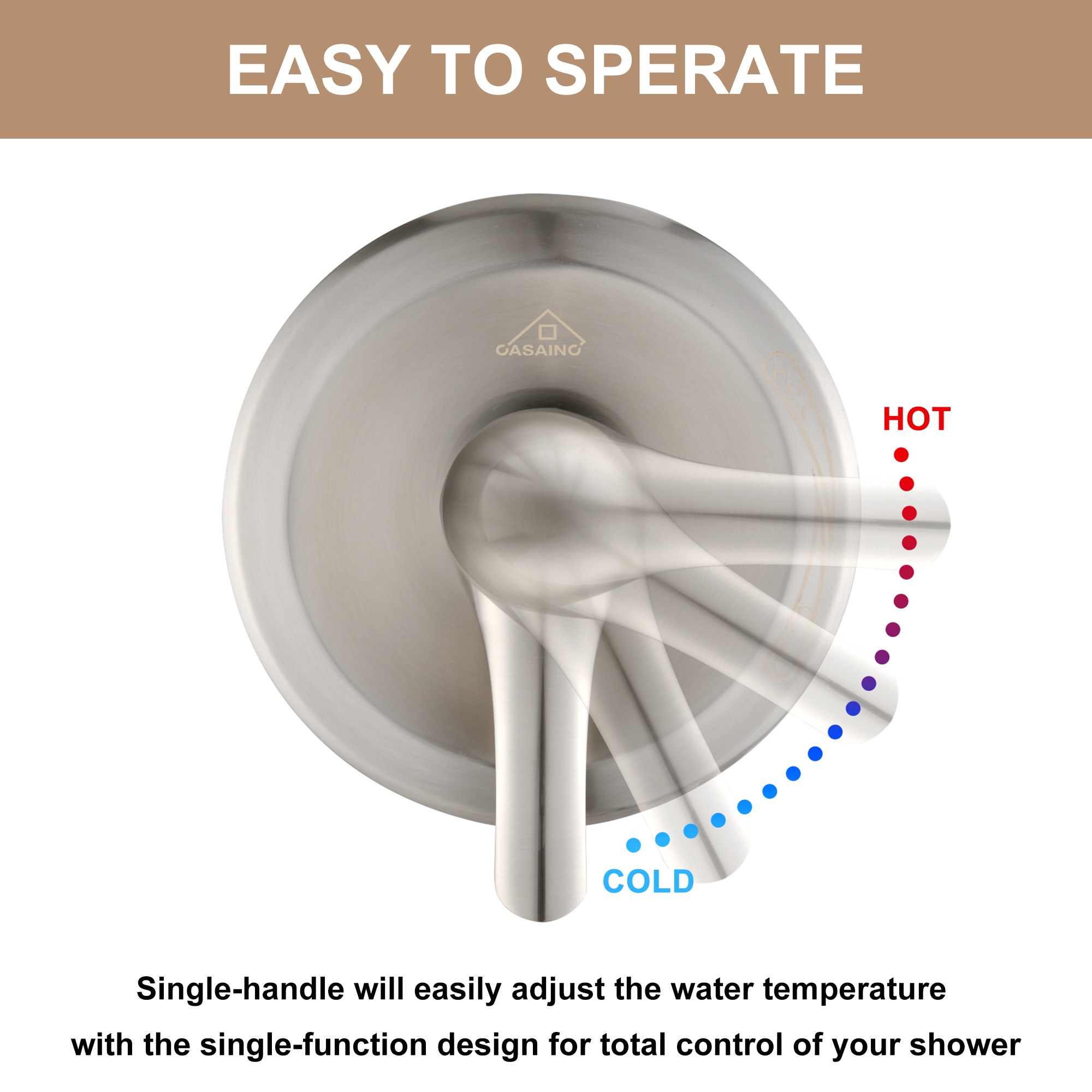 CASAINC CS-VAL-S101BN Showerhead-Bar-Panels - View #3