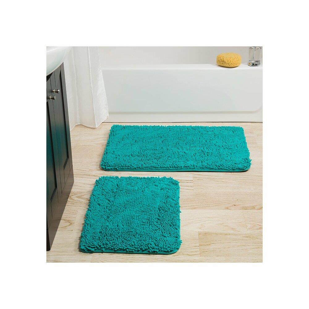 Lavish Home Memory Foam Shag 2-piece Bath Mat Set