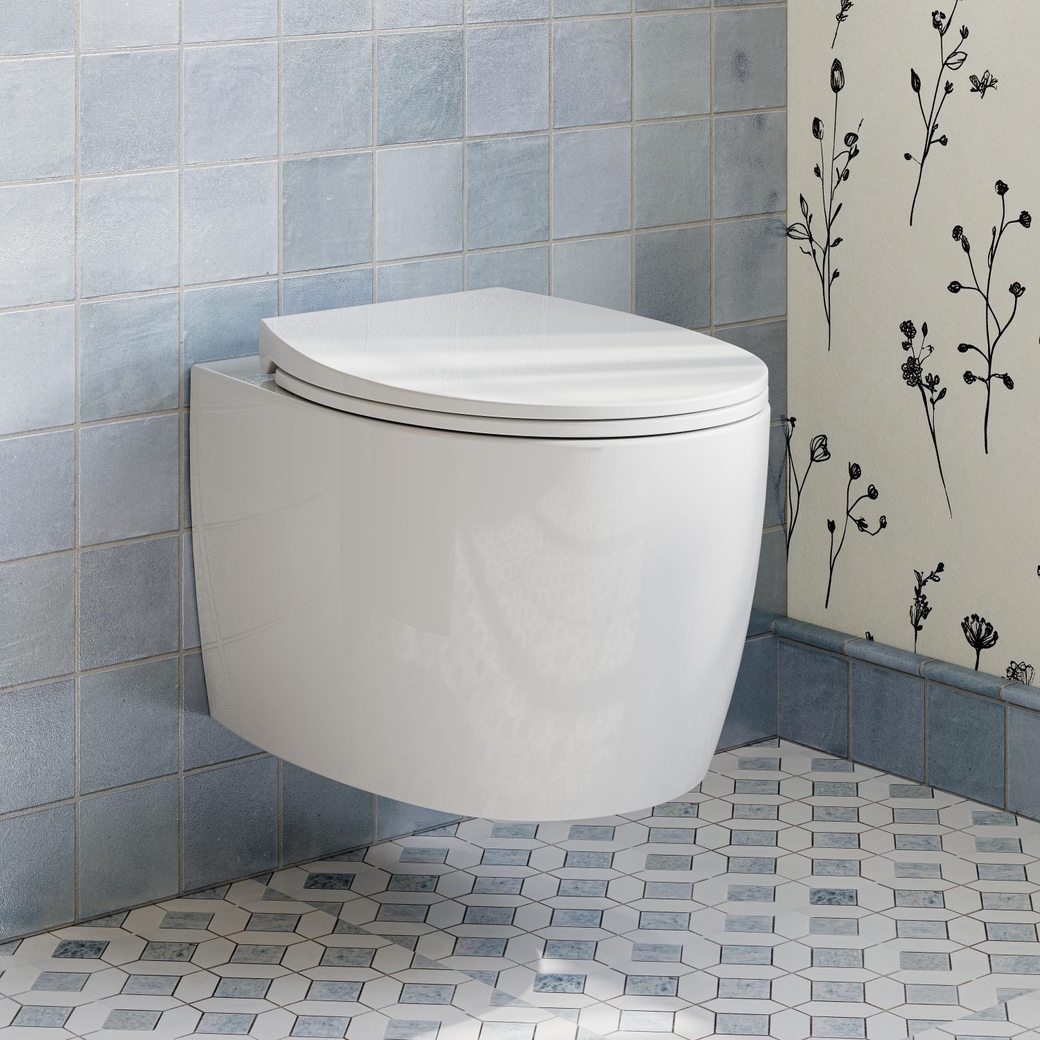 HOROW 1-piece toilets White Elongated Custom height Wall-hung Rough-In WaterSense Dual Flush Soft Close 1-piece Toilet