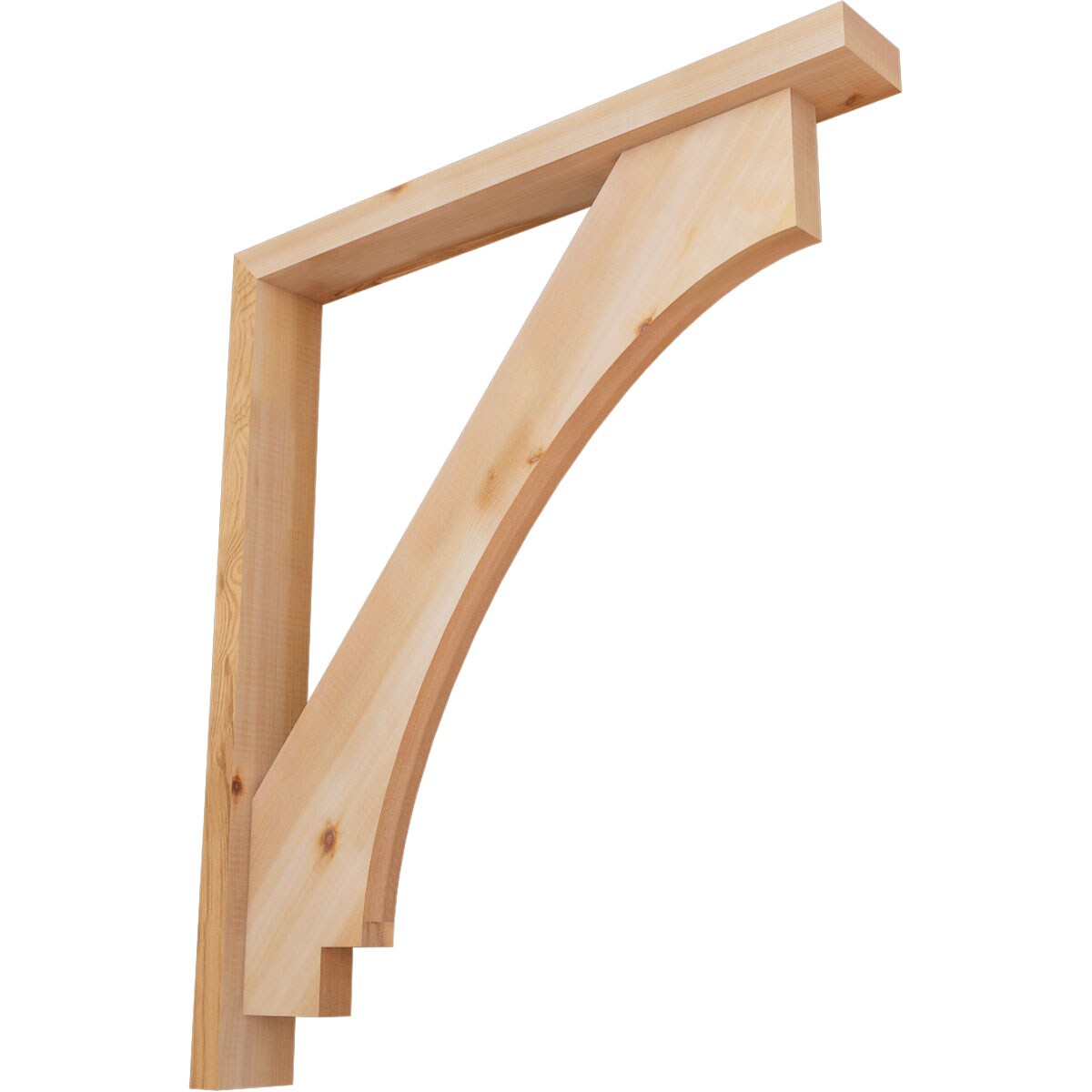 Ekena Millwork 1462730 Imperial Block Smooth Bracket with Offset Brace Western Red Cedar Wood Standard Bracket