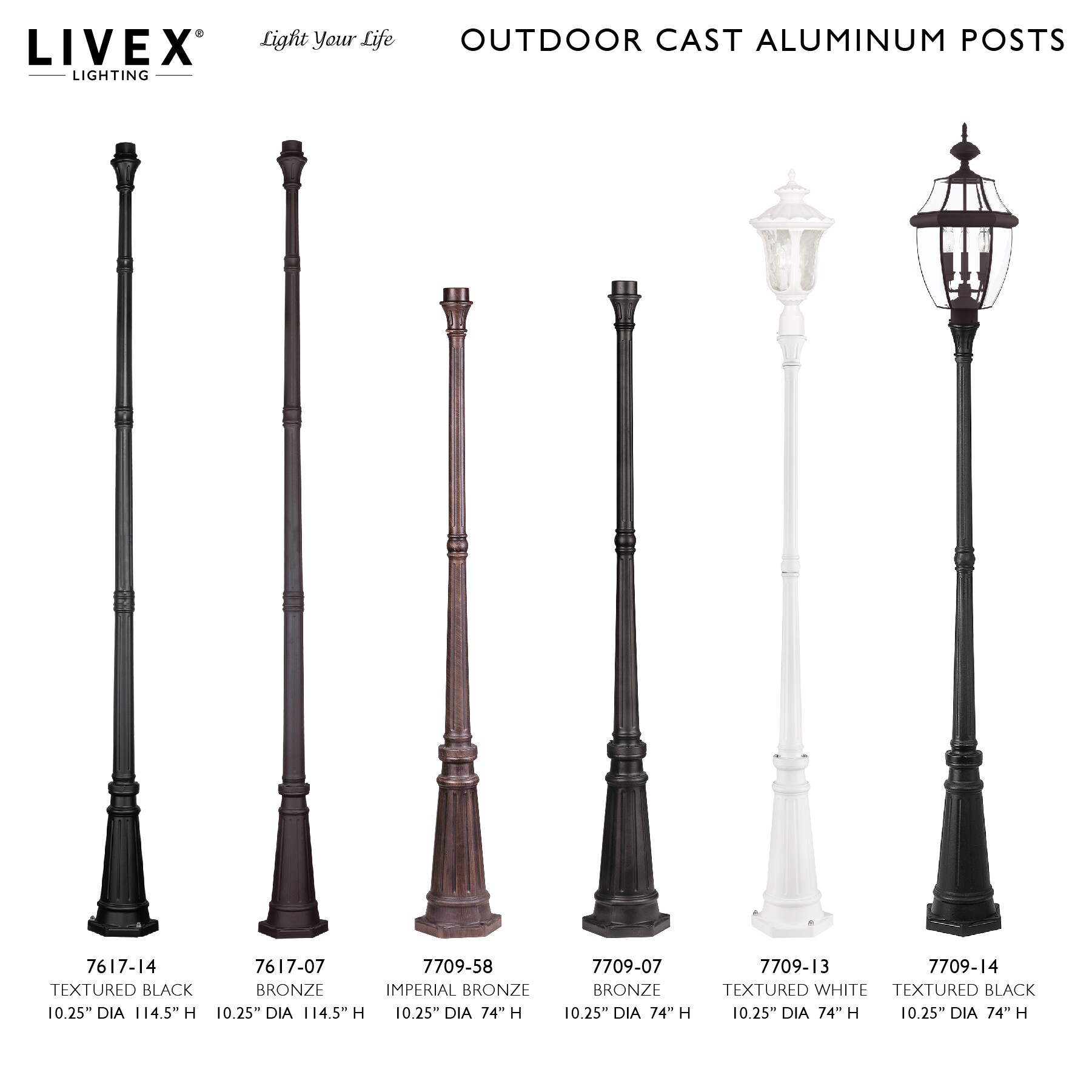 Livex Lighting 7709-07 Post-Lights - View #3