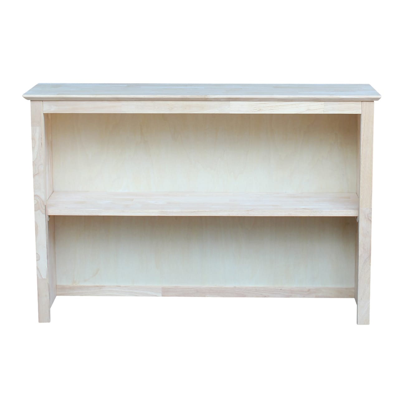 Unfinished Solid Wood Office Hutch with Butcher Block Surface