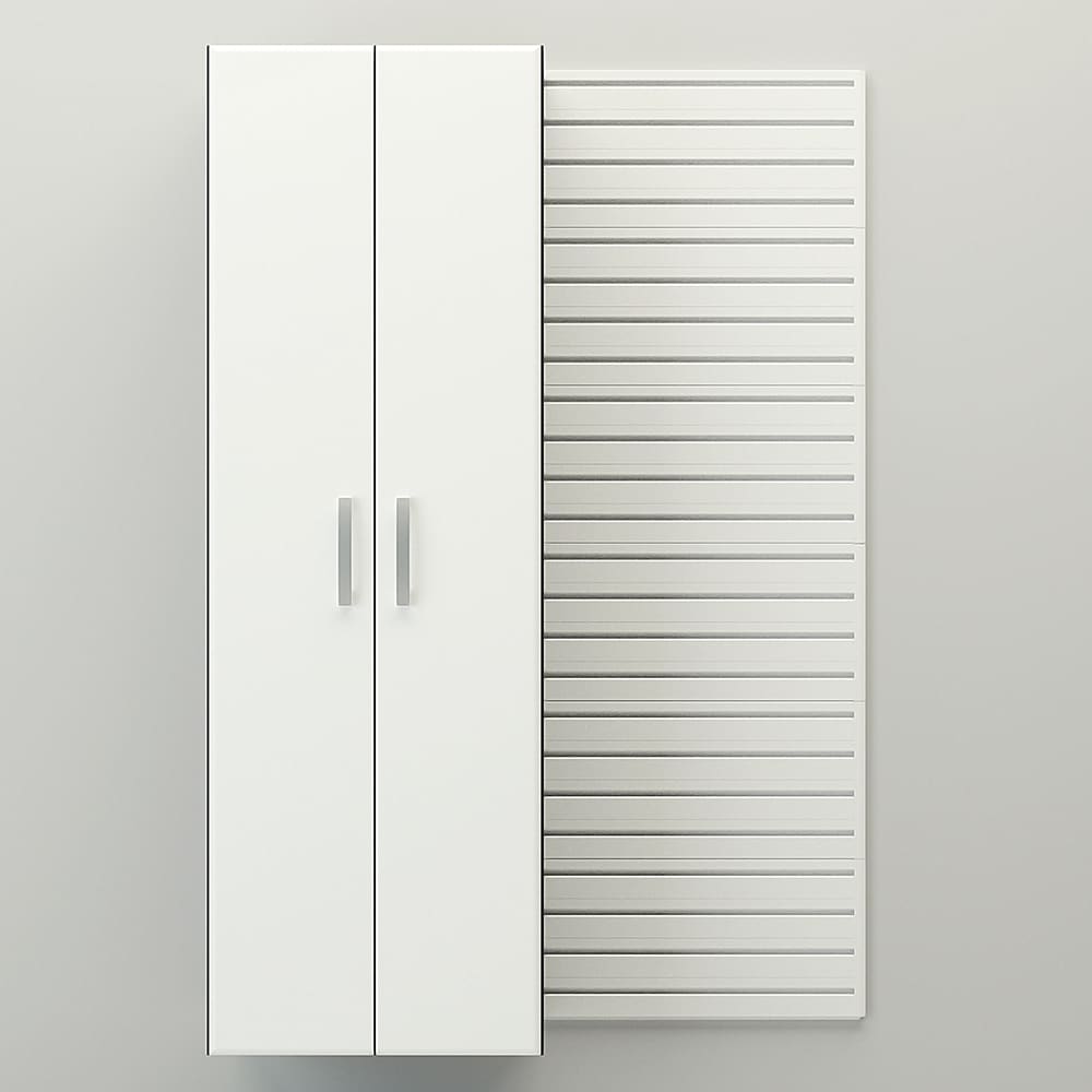 Flow Wall FWC-CD01-1W Tall Cabinet - White 72-in White Composite Multipurpose Storage rail cabinet