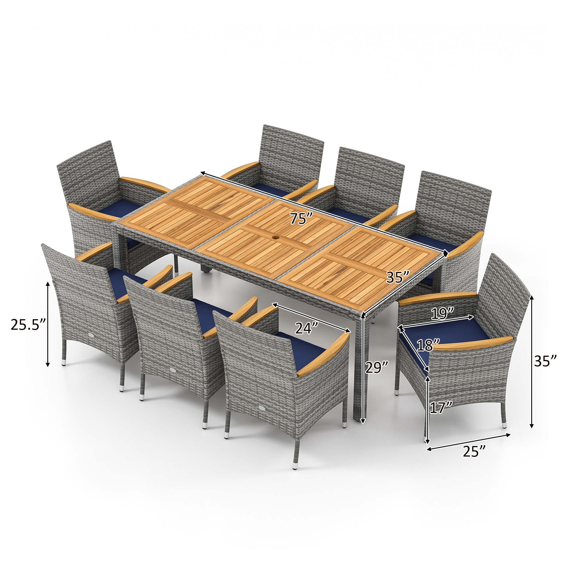 LIVIZA OUJ73183NY-X Patio-Dining-Sets - View #2
