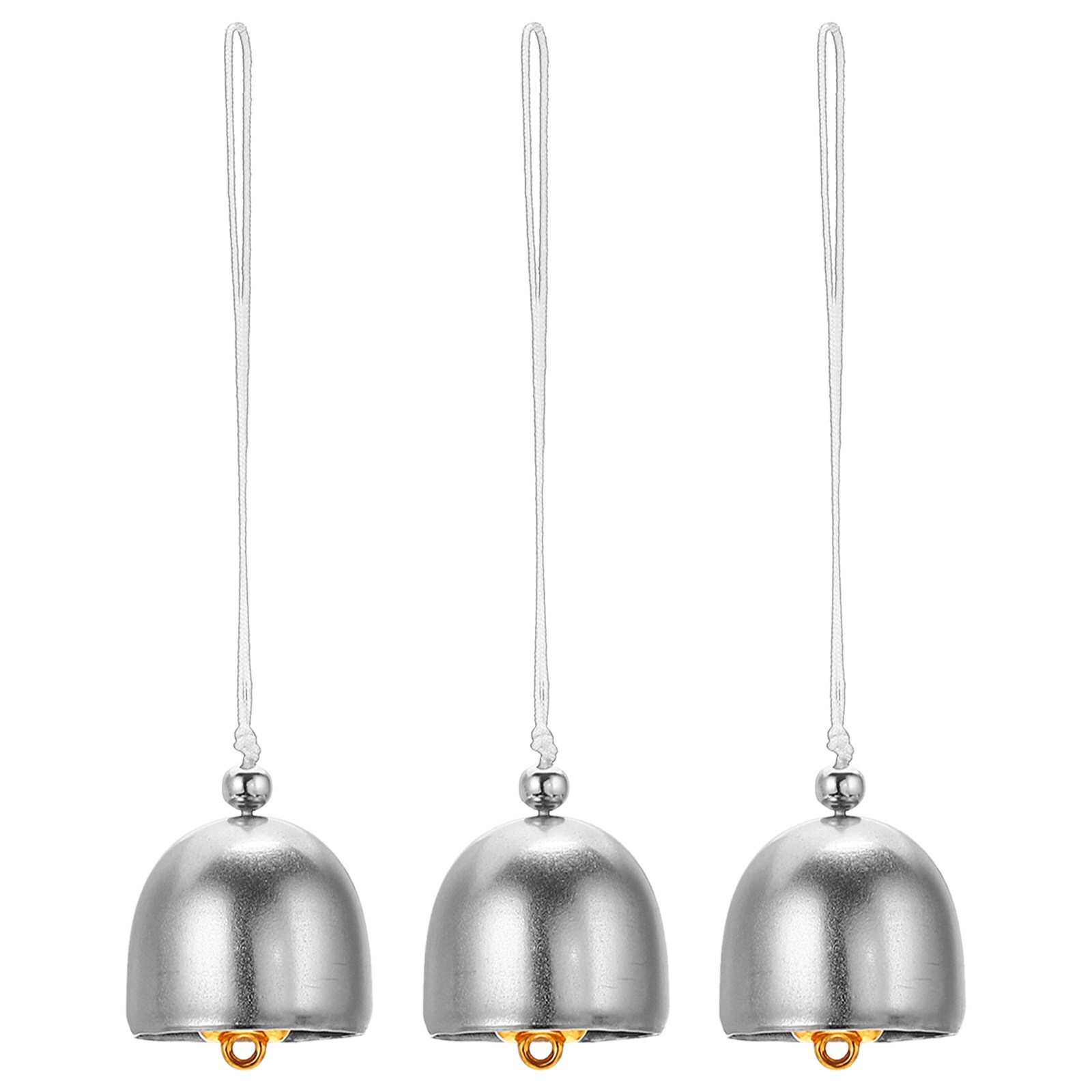PATIKIL 3 Pcs Wind Chime Hanging Bells Temple Bells Retro Outdoor Hanging Metal Chinese Wind Chime Round for Outside Garden Camping Silver White