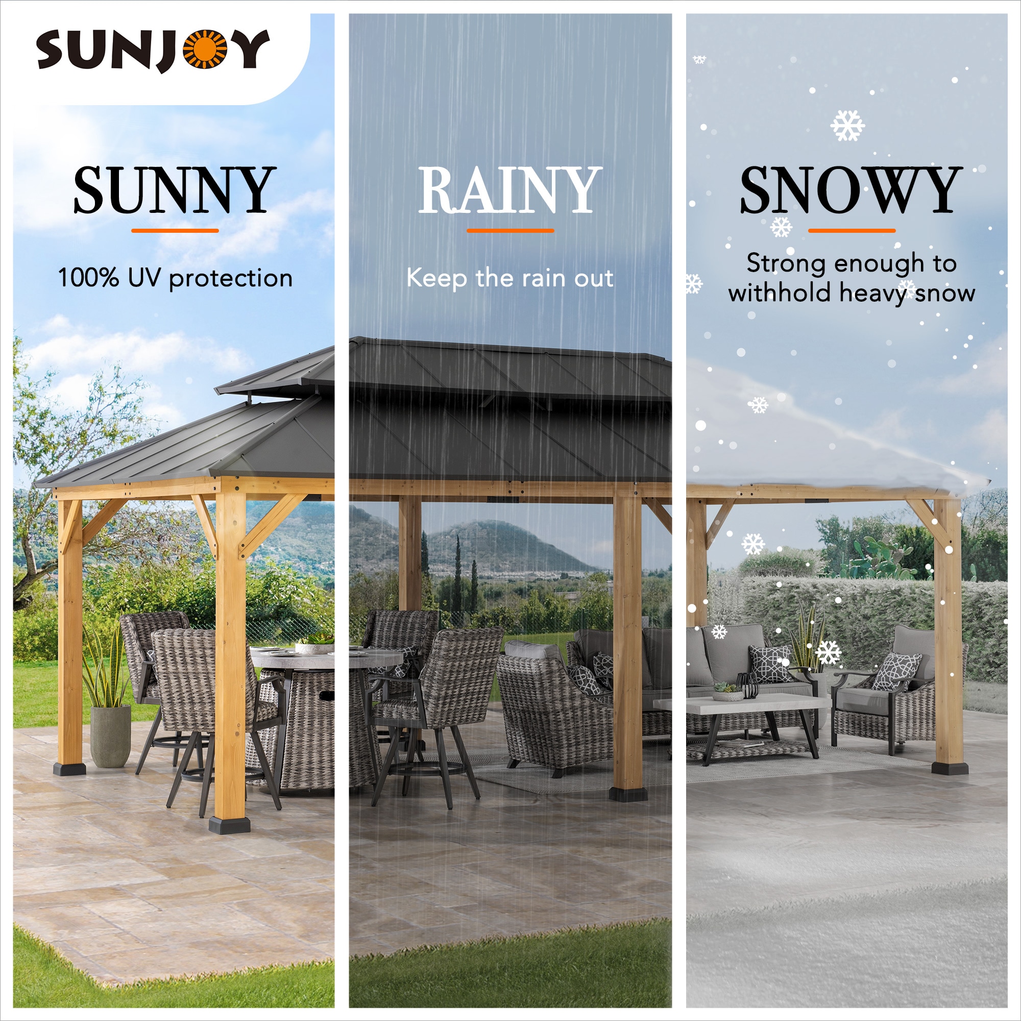 Sunjoy A102032640 Wood-Resin-Gazebos - View #2