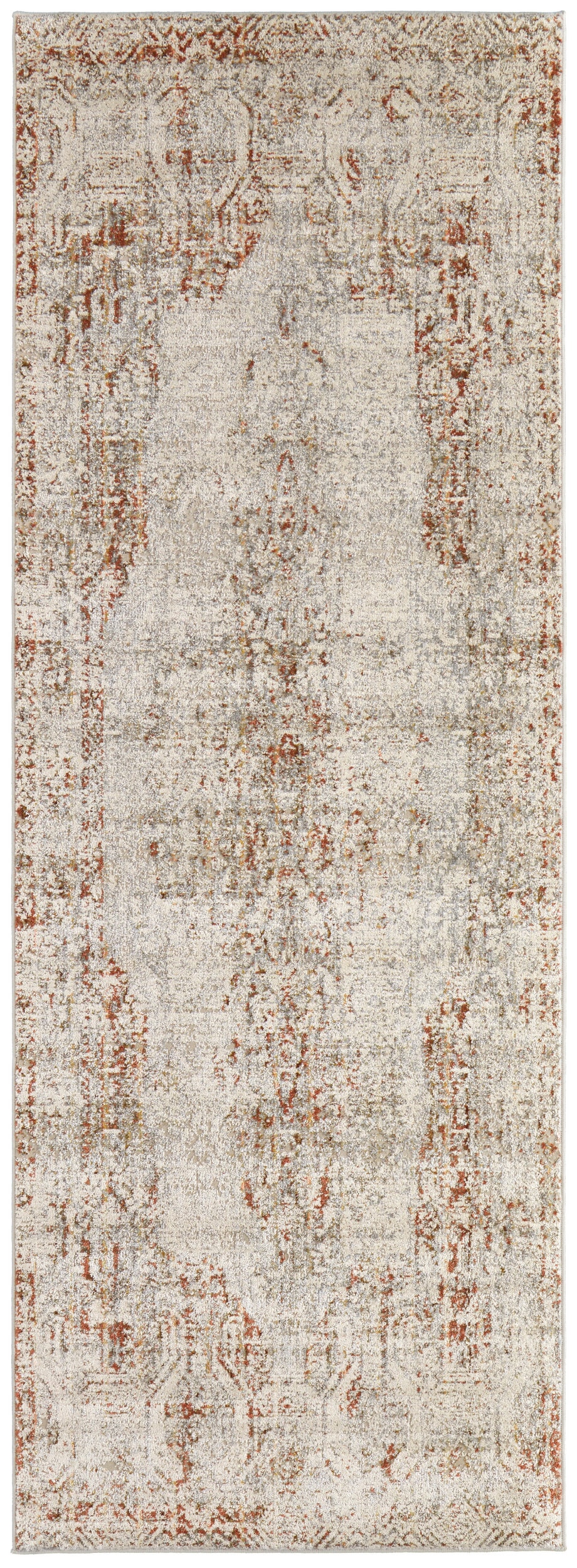Room Envy KAIR39GKGRYRSTI10 2 x 10 (ft) Loomed Polypropylene Tan/Ivory/Orange Rectangular Indoor Distressed/Overdyed Runner rug