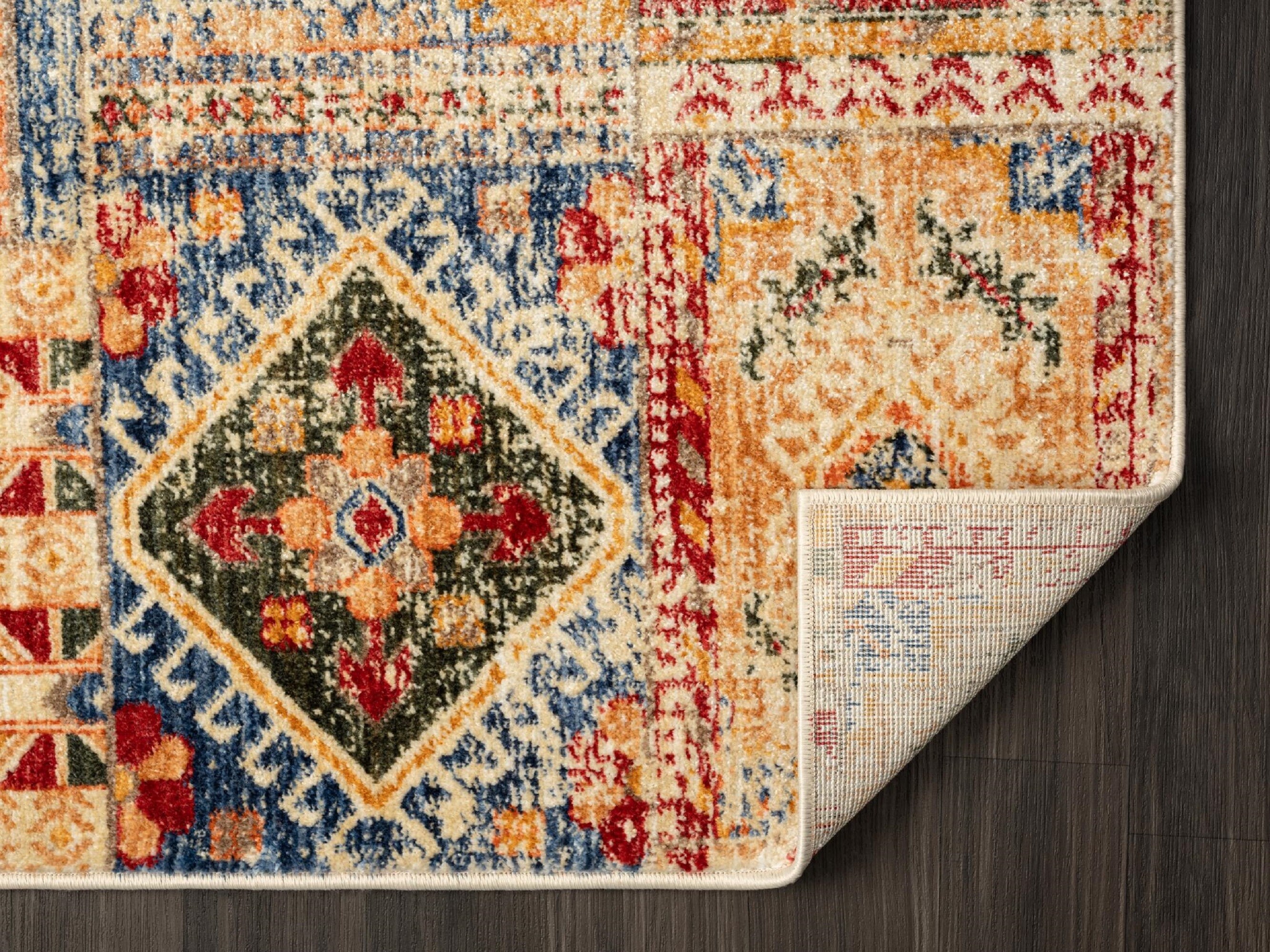 Heriz 8 x 11 Blue Abstract Synthetic Rectangular Rug
