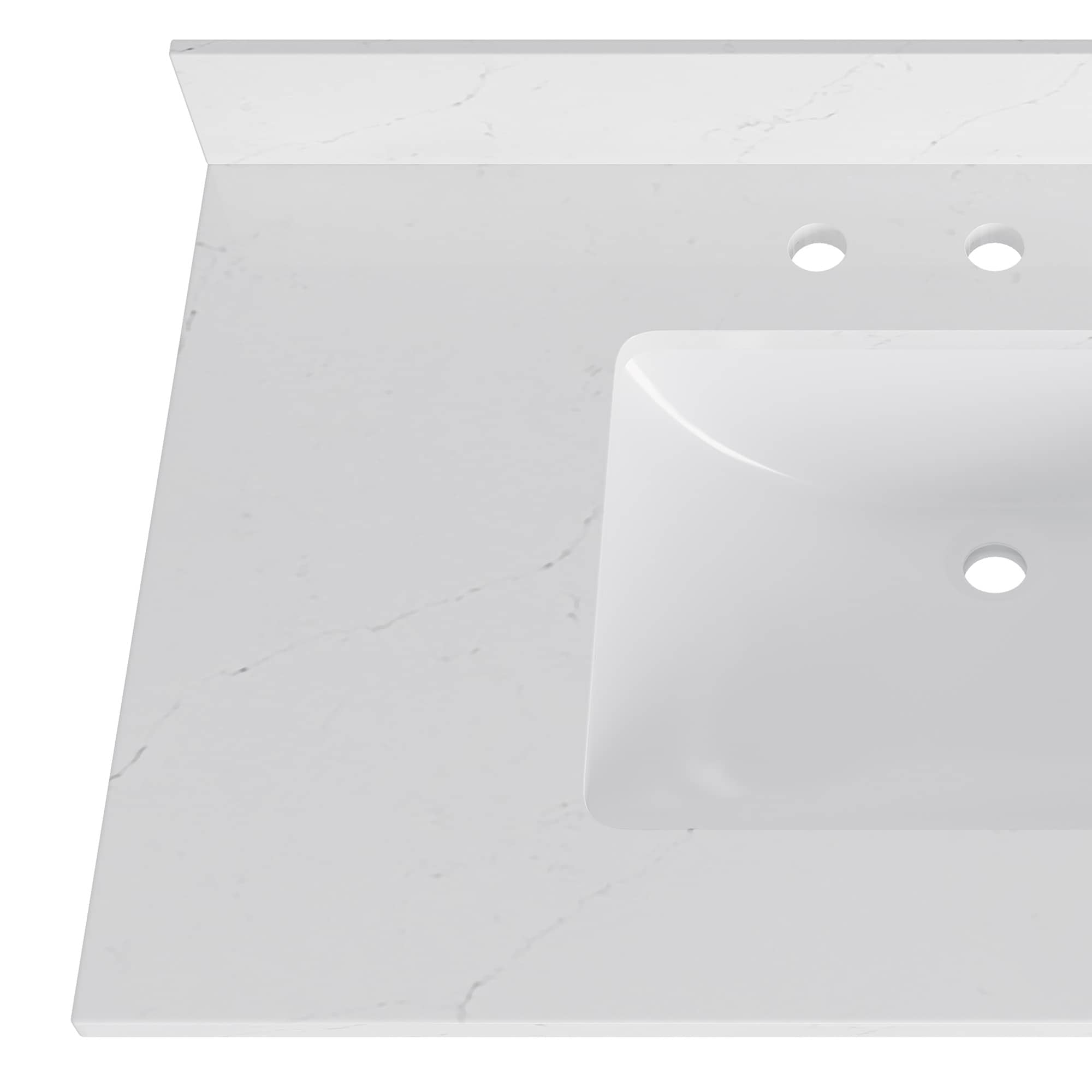 Bianco Bella 37" White Quartz Undermount Single Sink Vanity Top
