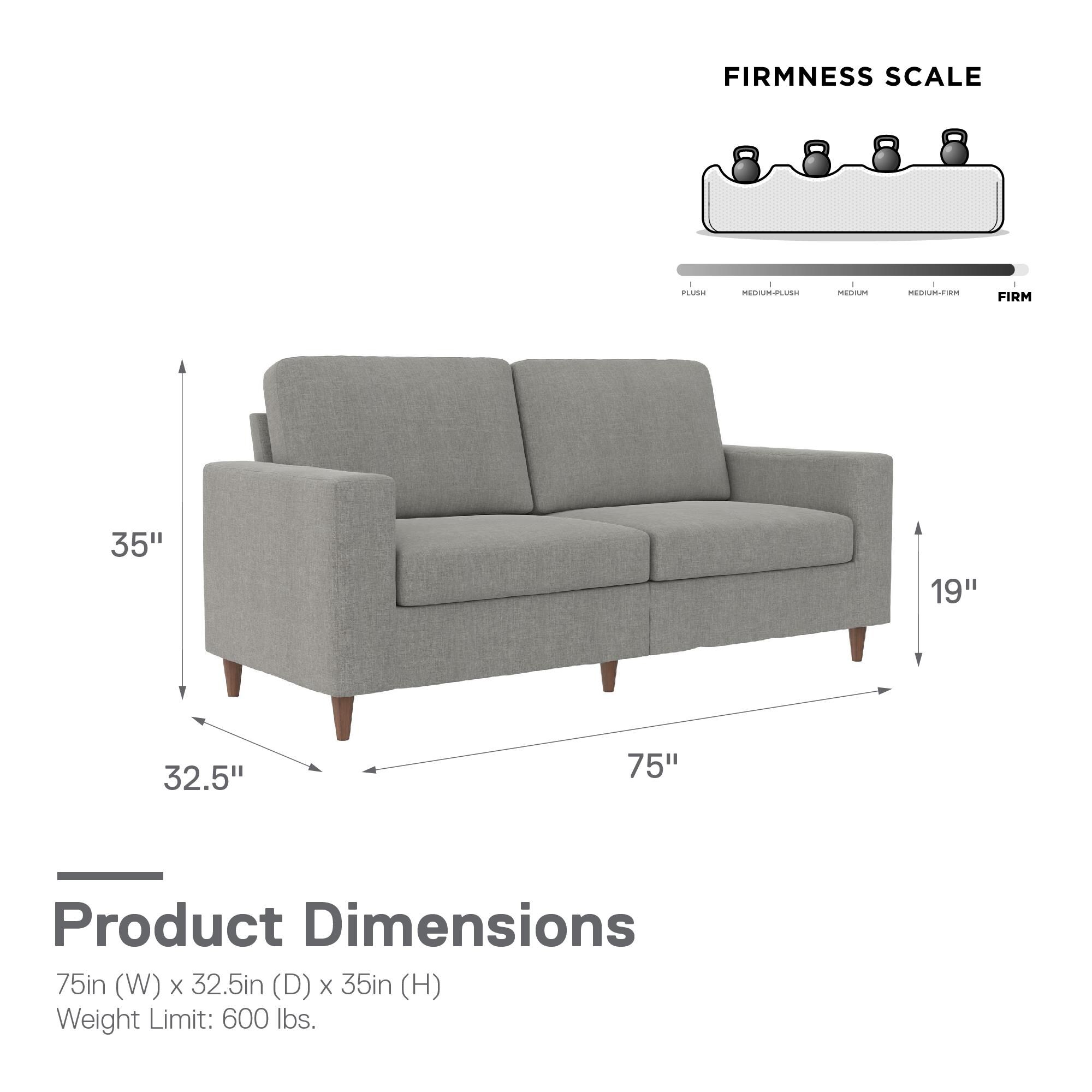 DHP 75-in Modern Light Gray Linen Sofa in the Couches, Sofas ...