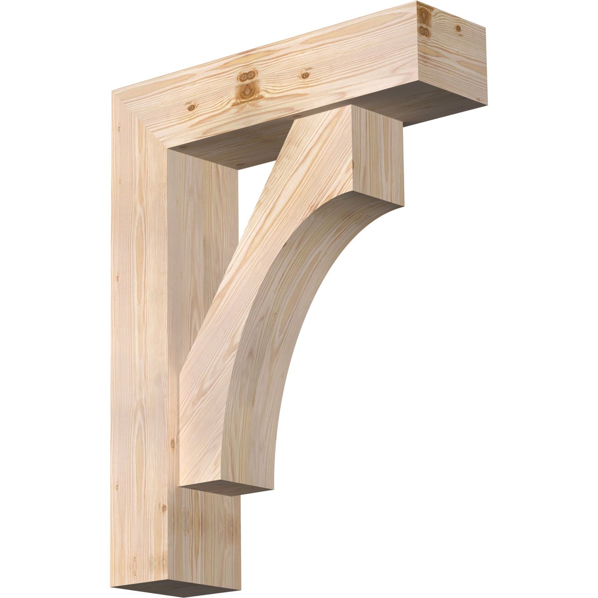Ekena Millwork 1464684 Westlake Block Smooth Bracket with Offset Brace 7-1/2-in x 28-in x 36-in Douglas fir Brown Wood Standard bracket