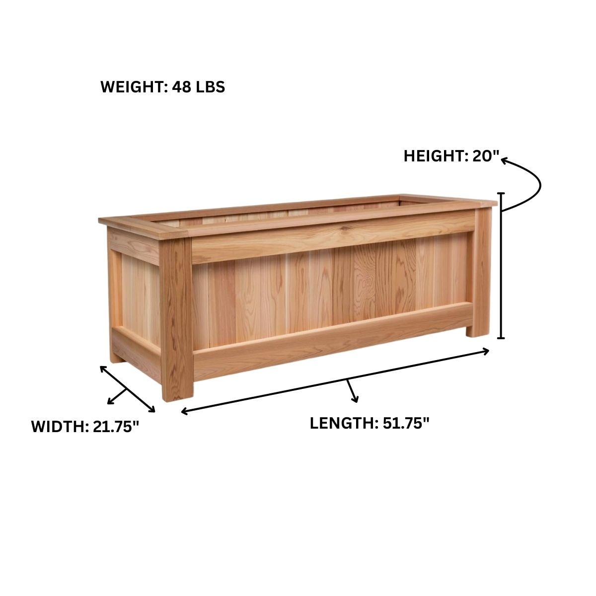 Elegant Cedar 4-Foot Planter Box for Outdoor & Indoor Spaces