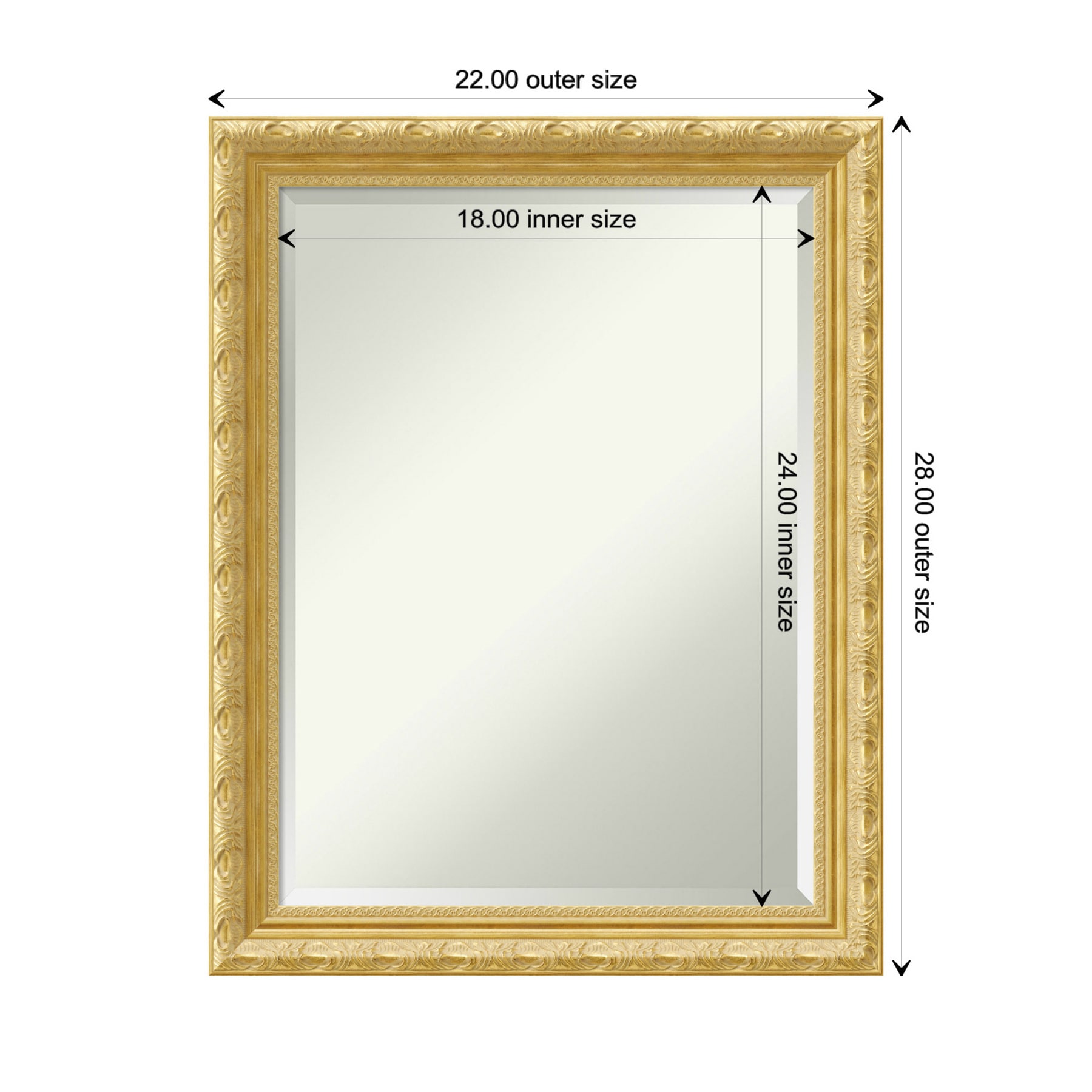 Amanti Art Versailles Gold Frame 22-in x 28-in Bathroom Vanity Mirror ...