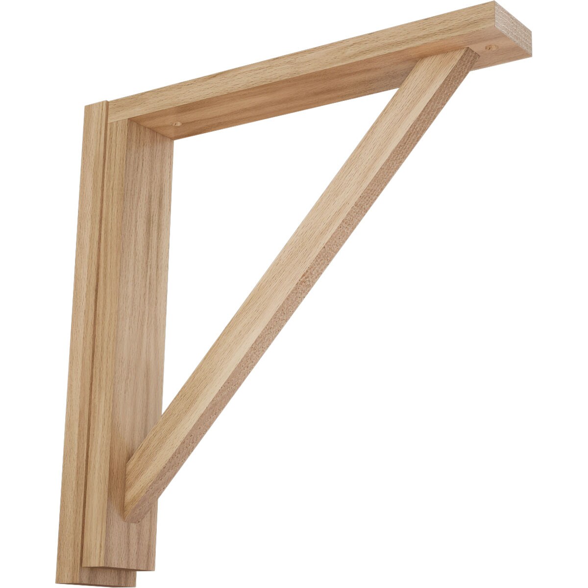 Ekena Millwork BKT02X14X14TRRO Traditional 2-1/2-in x 14-3/4-in x 14-1/4-in Red oak Brown Wood Standard bracket