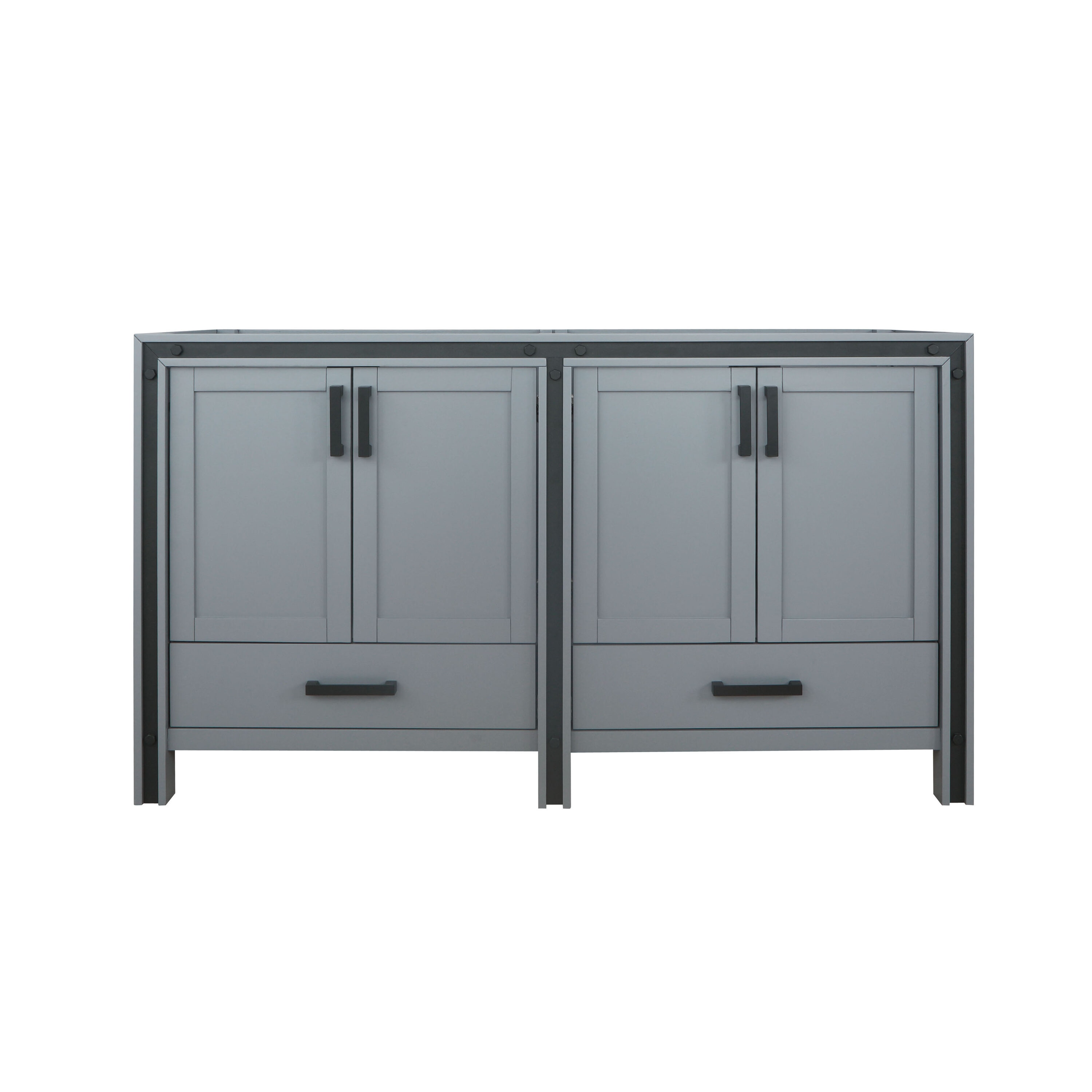 Ziva 60" Dark Grey Double Freestanding Vanity Cabinet