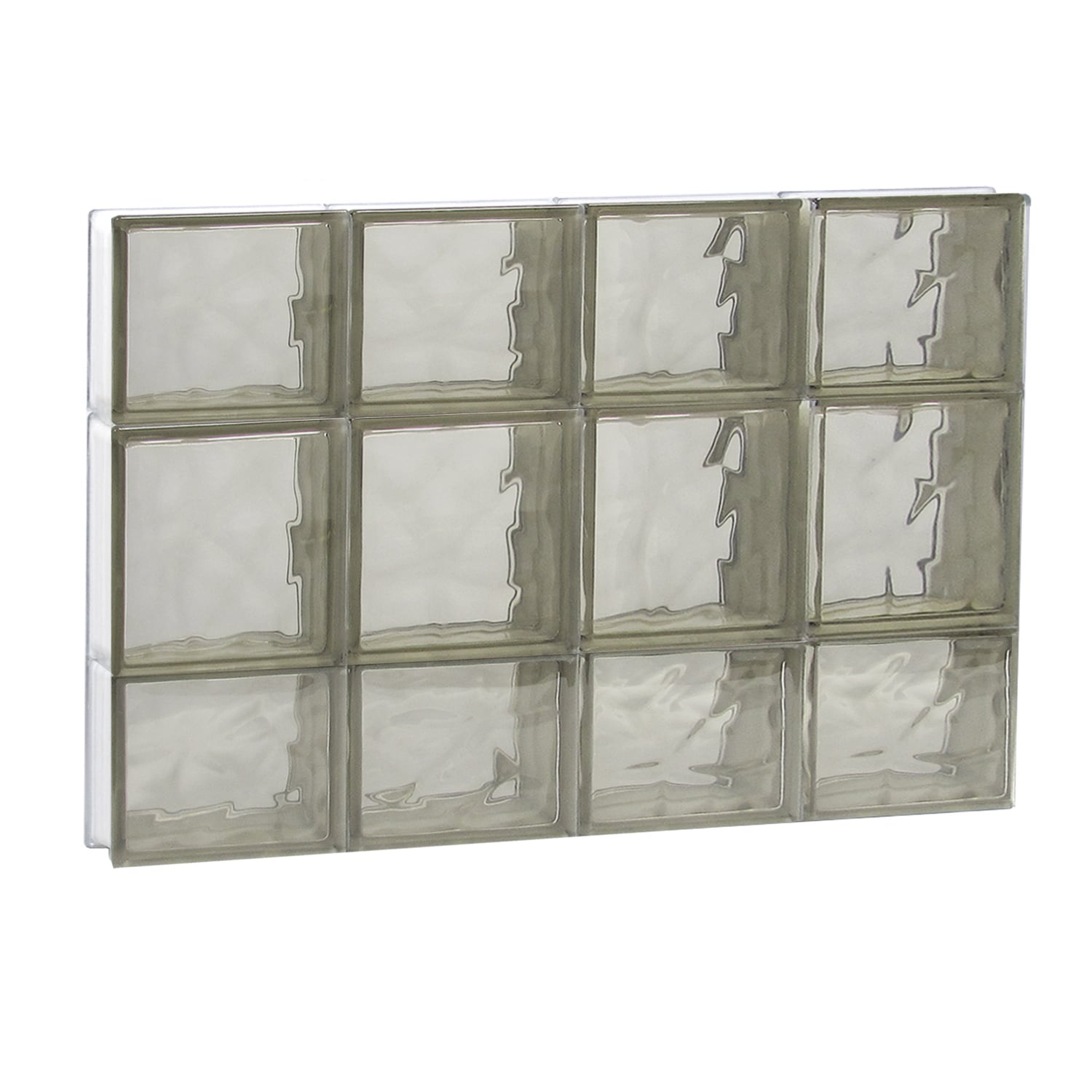 REDI2SET S3220BZ Wavy Bronze Glass 31-in x 19-1/4-in Frameless Replacement Glass Block Window