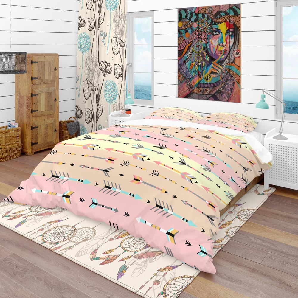 Designart BED18573-T 3-Piece Pink Twin Duvet Cover Set