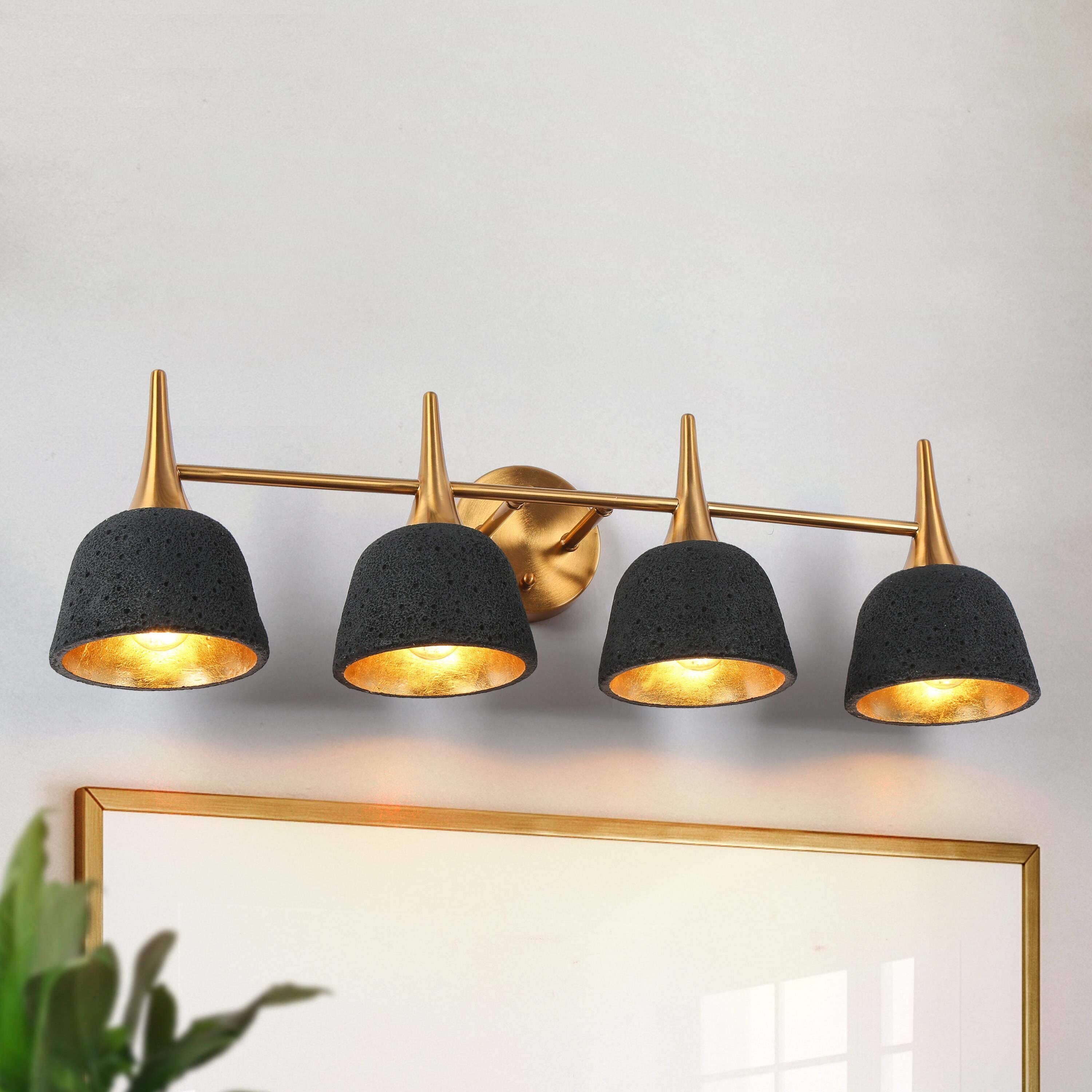 Uolfin AFZIE2UO90W438 28.3-in 4 -Light Multiple finishes Black Transitional Vanity light