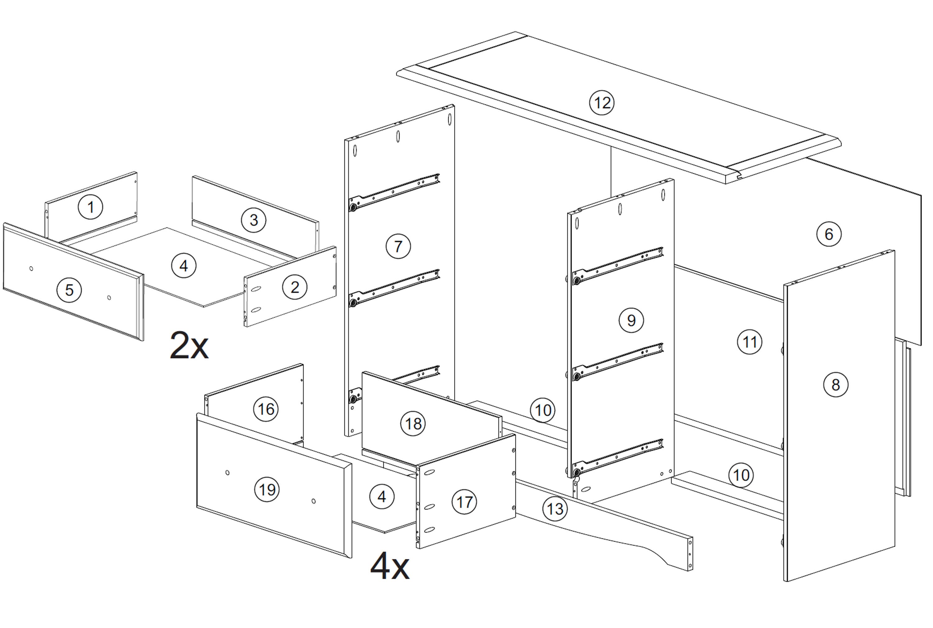 Palace Imports 5406 dressers - View #7
