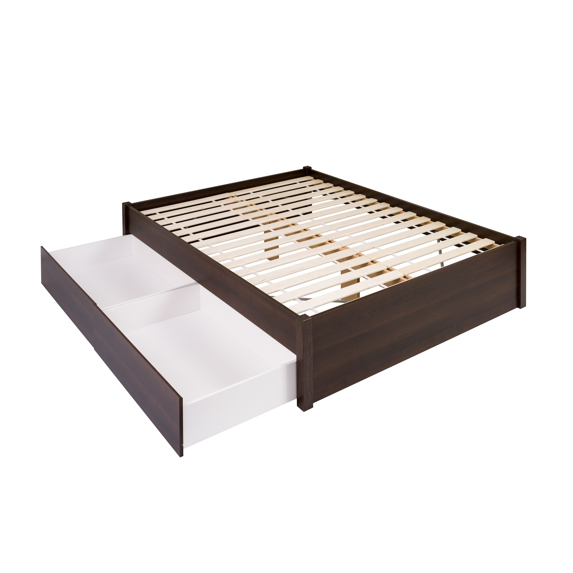 Prepac EBSK-1302-3K Select Espresso King Composite Platform Bed with Storage
