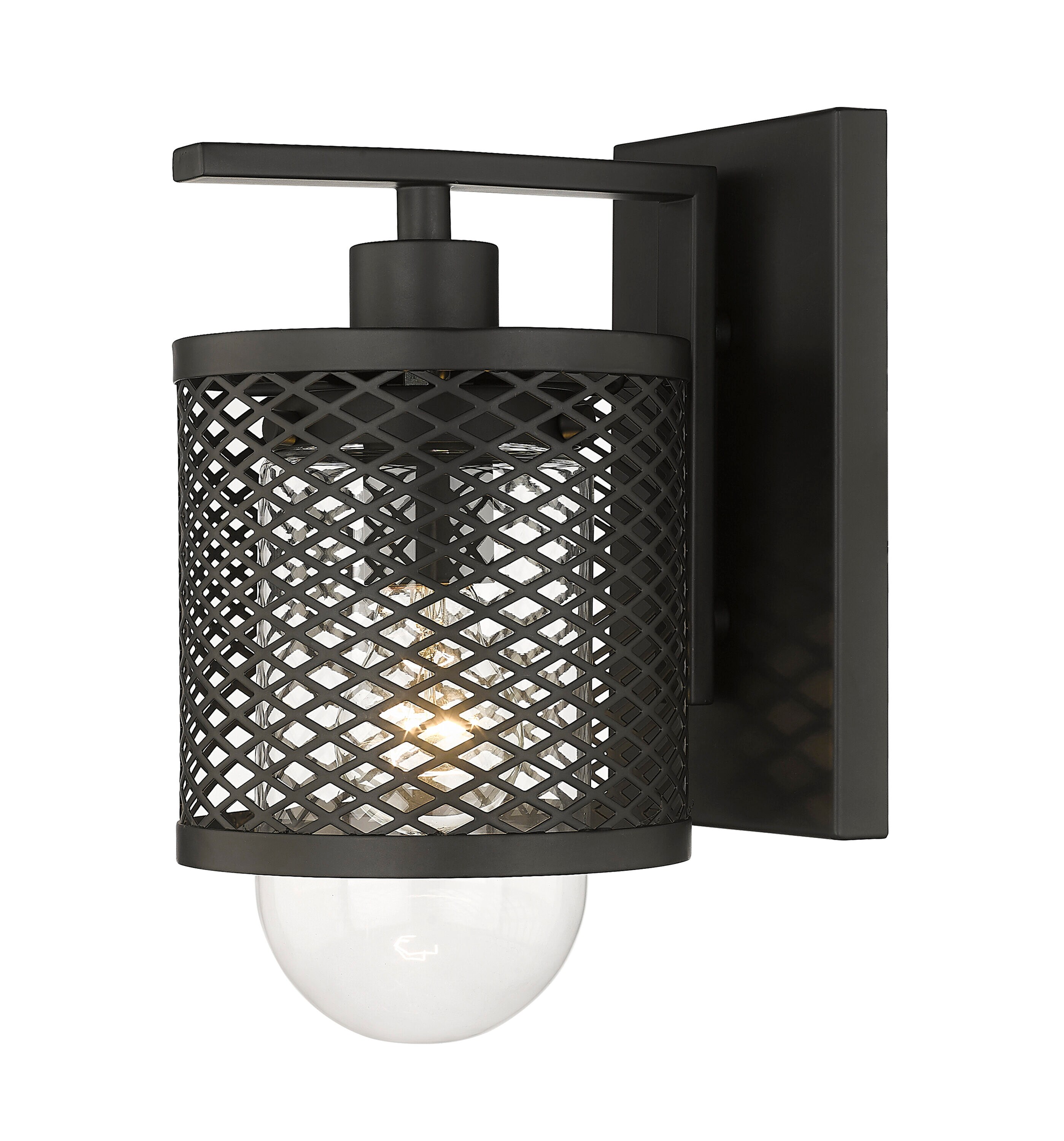 Z-Lite 3037-1S-MB Kipton 6-in W 1-Light Matte Black Transitional Wall Sconce