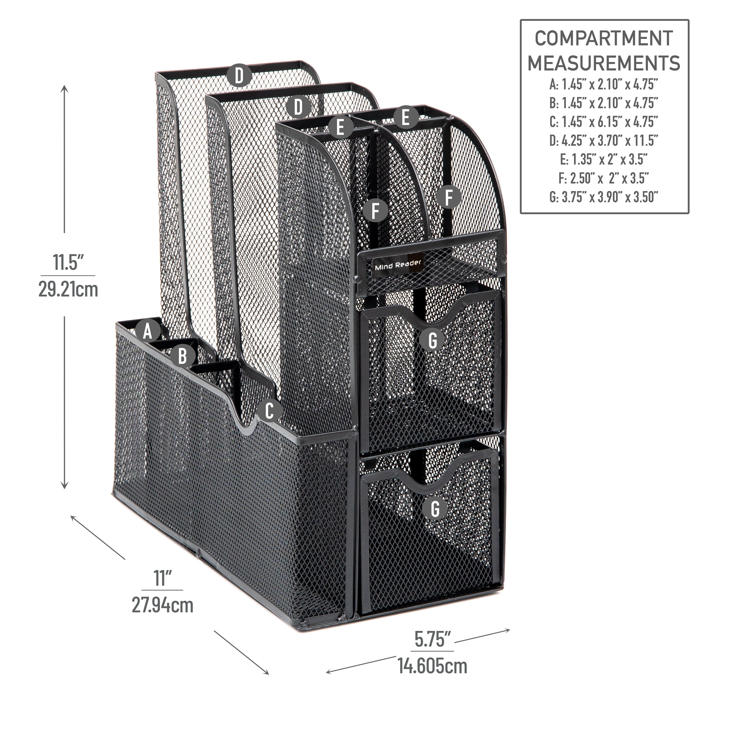 Black Metal 11-Compartment Coffee and Condiment Organizer