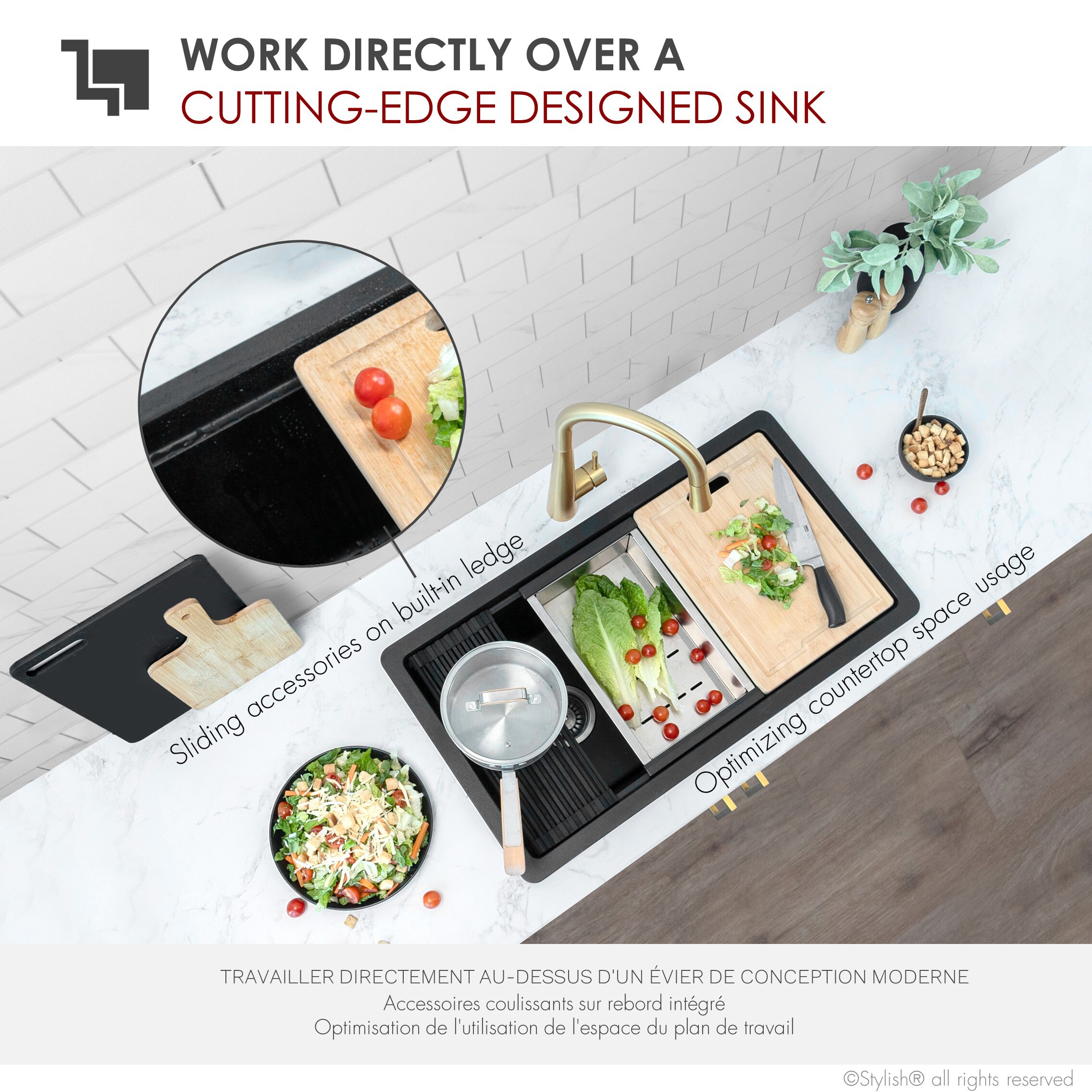 Stylish S-832WN1 Kitchen-Sinks - View #9