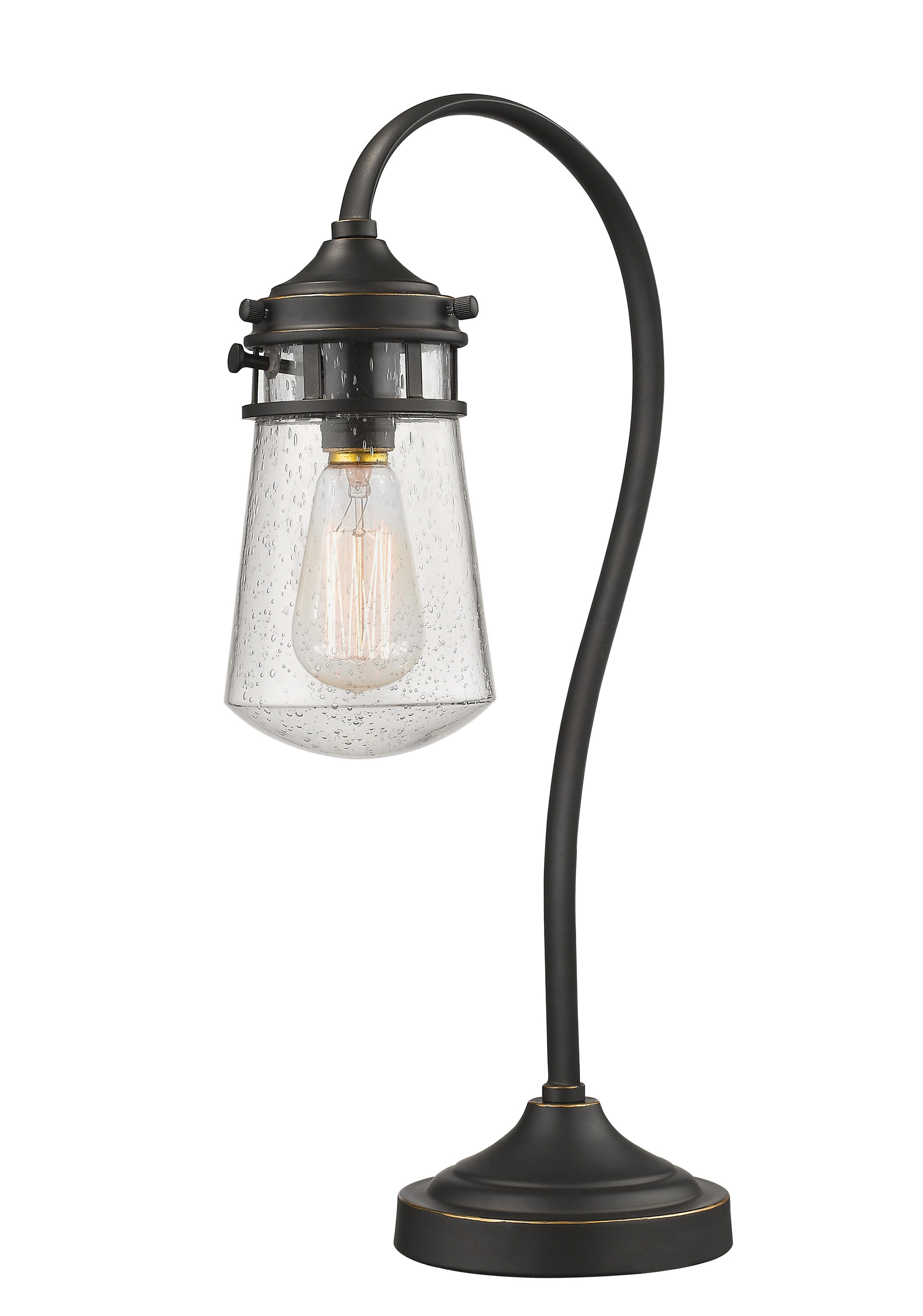 Z-Lite TL120-OB Celeste 20.5-in Olde Bronze Rotary Socket Downbridge Table Lamp with Metal Shade