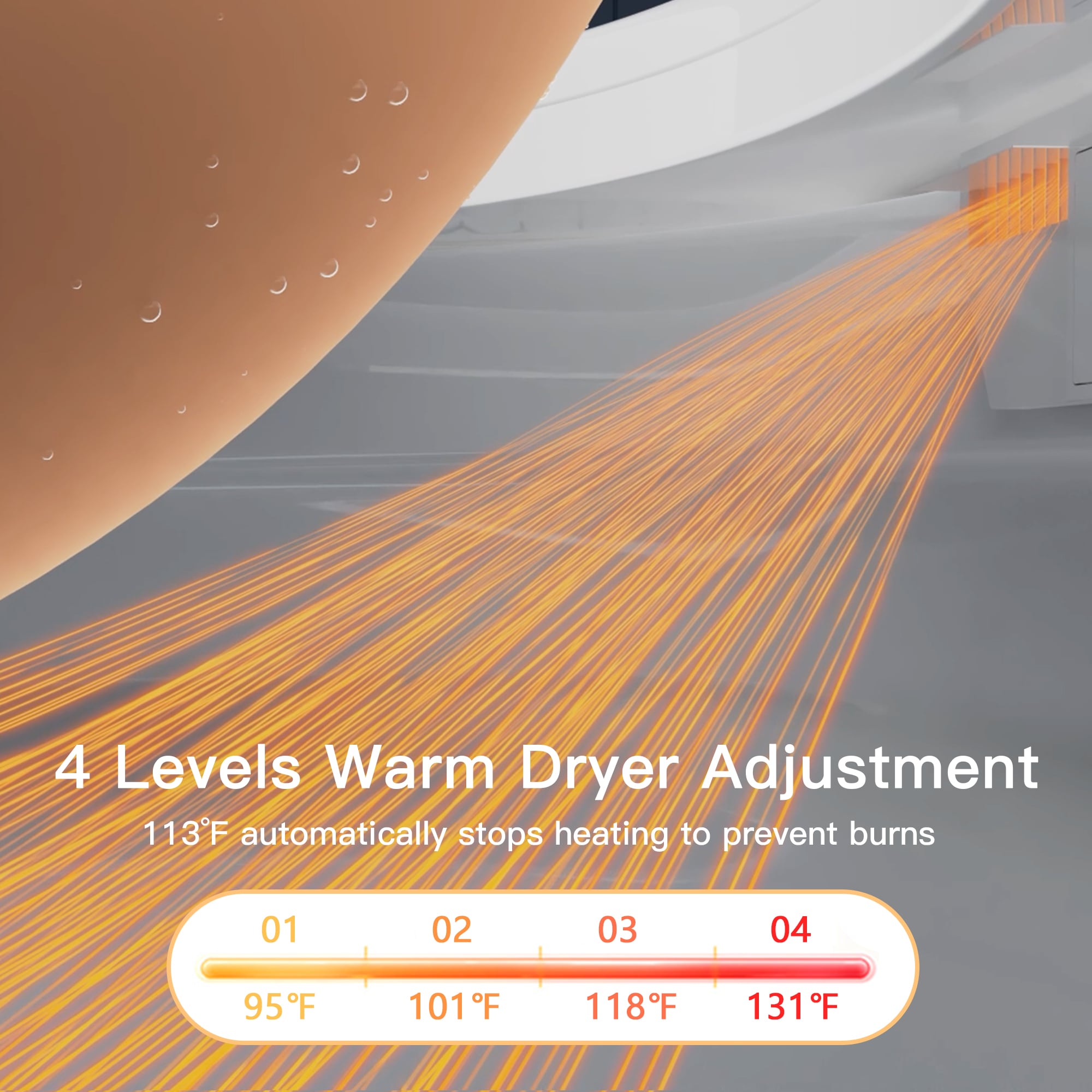 Elongated White Smart Toilet with Heated Seat and Warm Wash