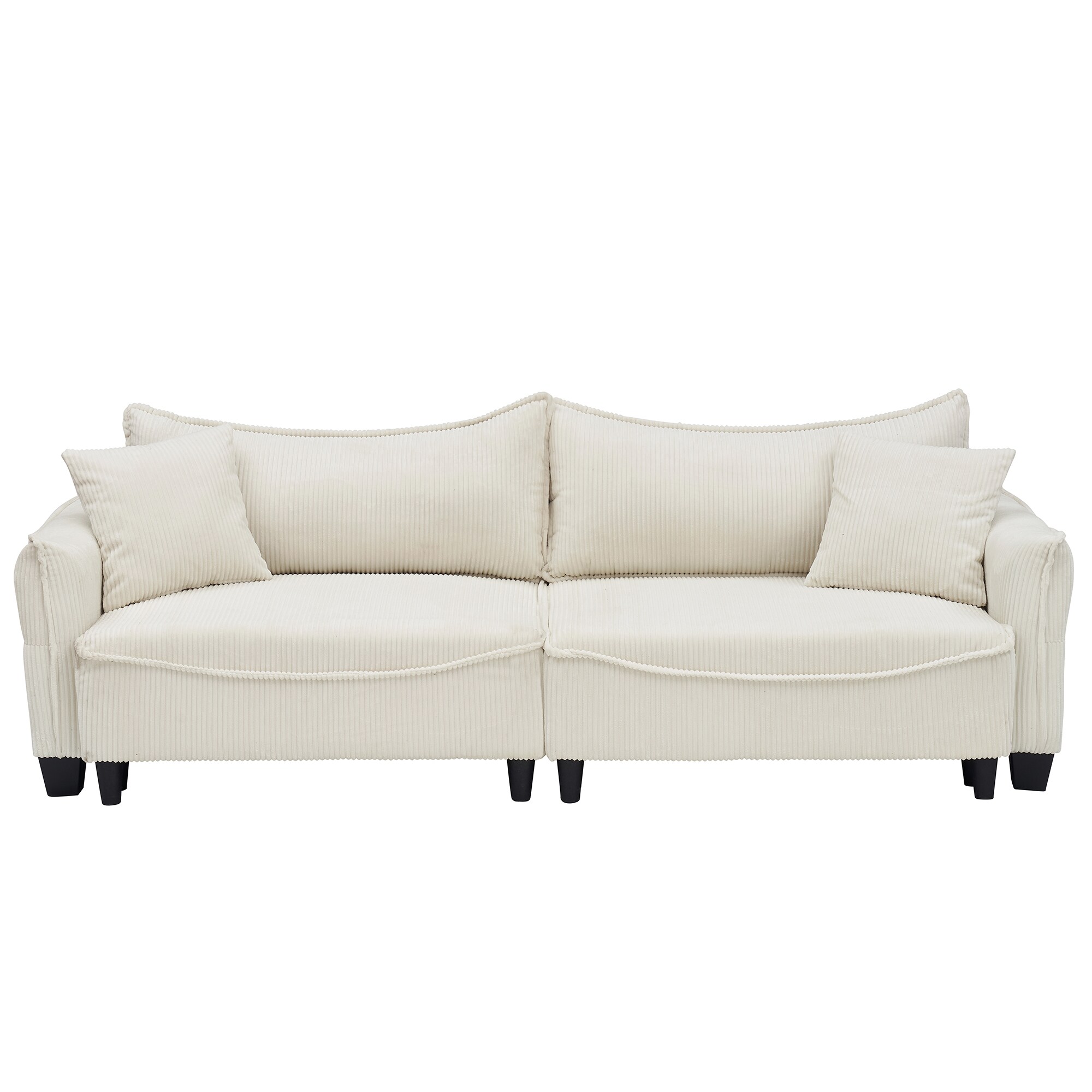 Bybafun YD2700059 87.8-in Modern Beige Sofa