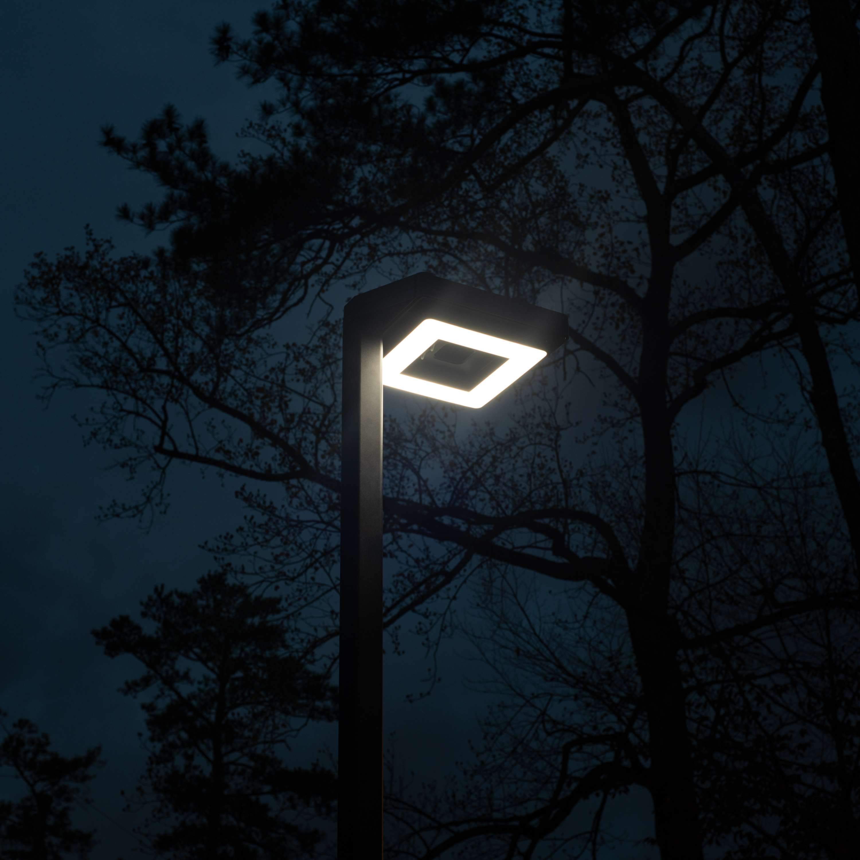 Contemporary Black Aluminum 99" LED Solar Lamp Post