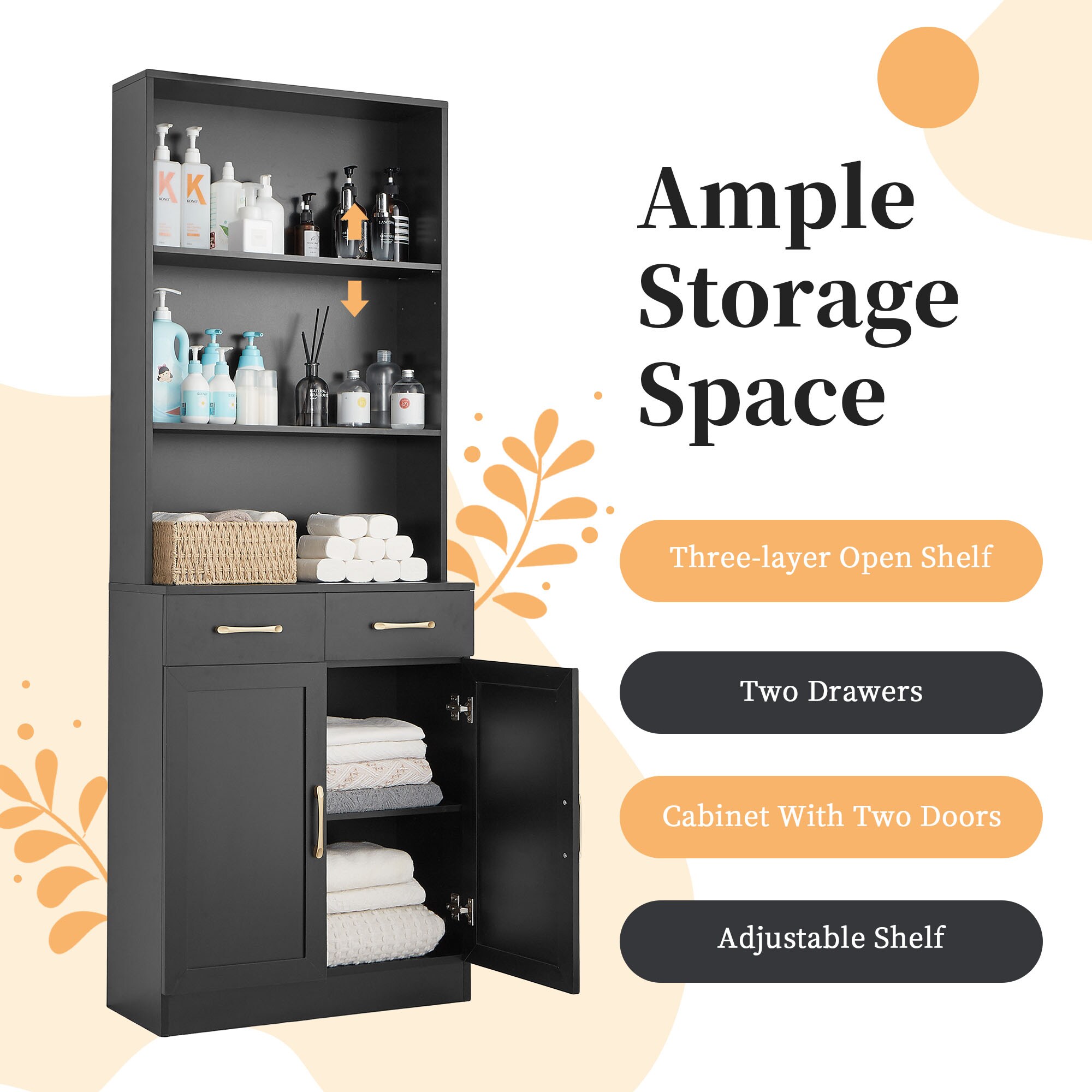 GDFStudio 329816 Bathroom-Wall-Cabinets - View #3