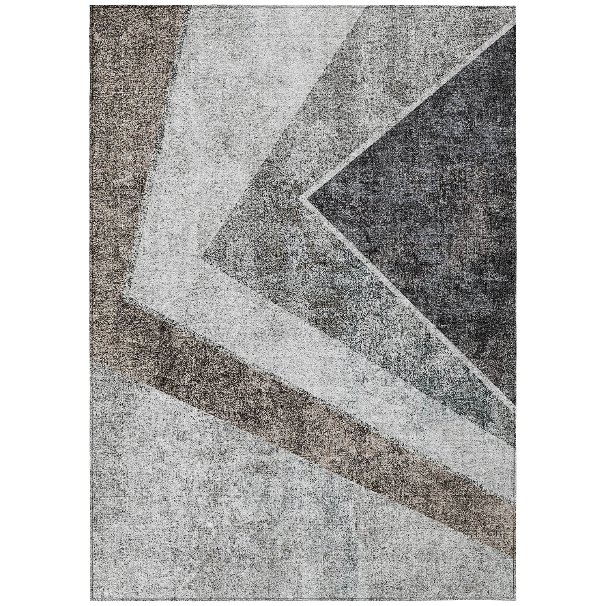 Addison Rugs ACN671GY30X46 Chantille ACN671GY 2 x 3 (ft) Polyester Gray Rectangular Indoor/Outdoor Geometric Machine washable Area rug
