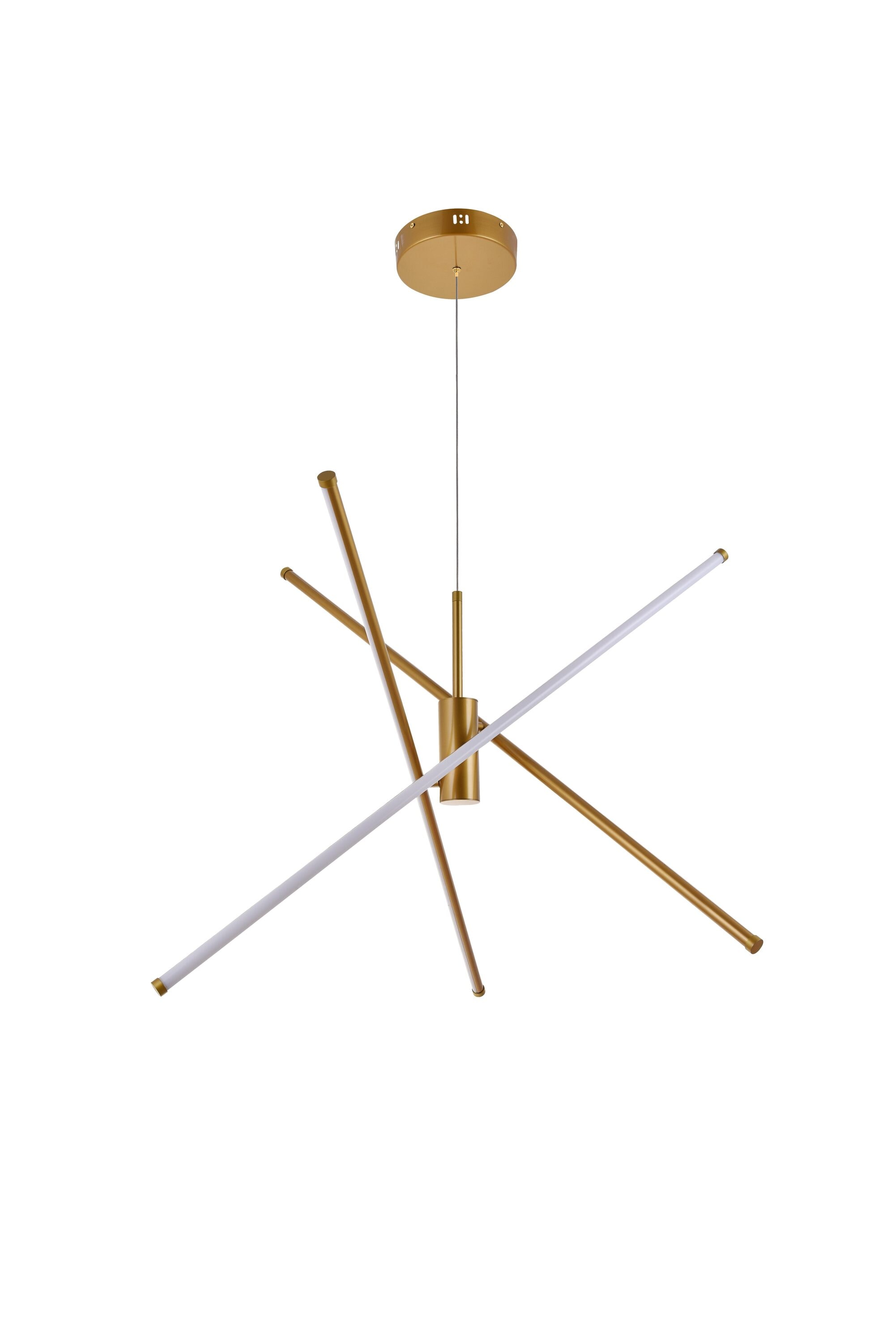 Sonya Polished Gold Aluminum 3-Light LED Pendant