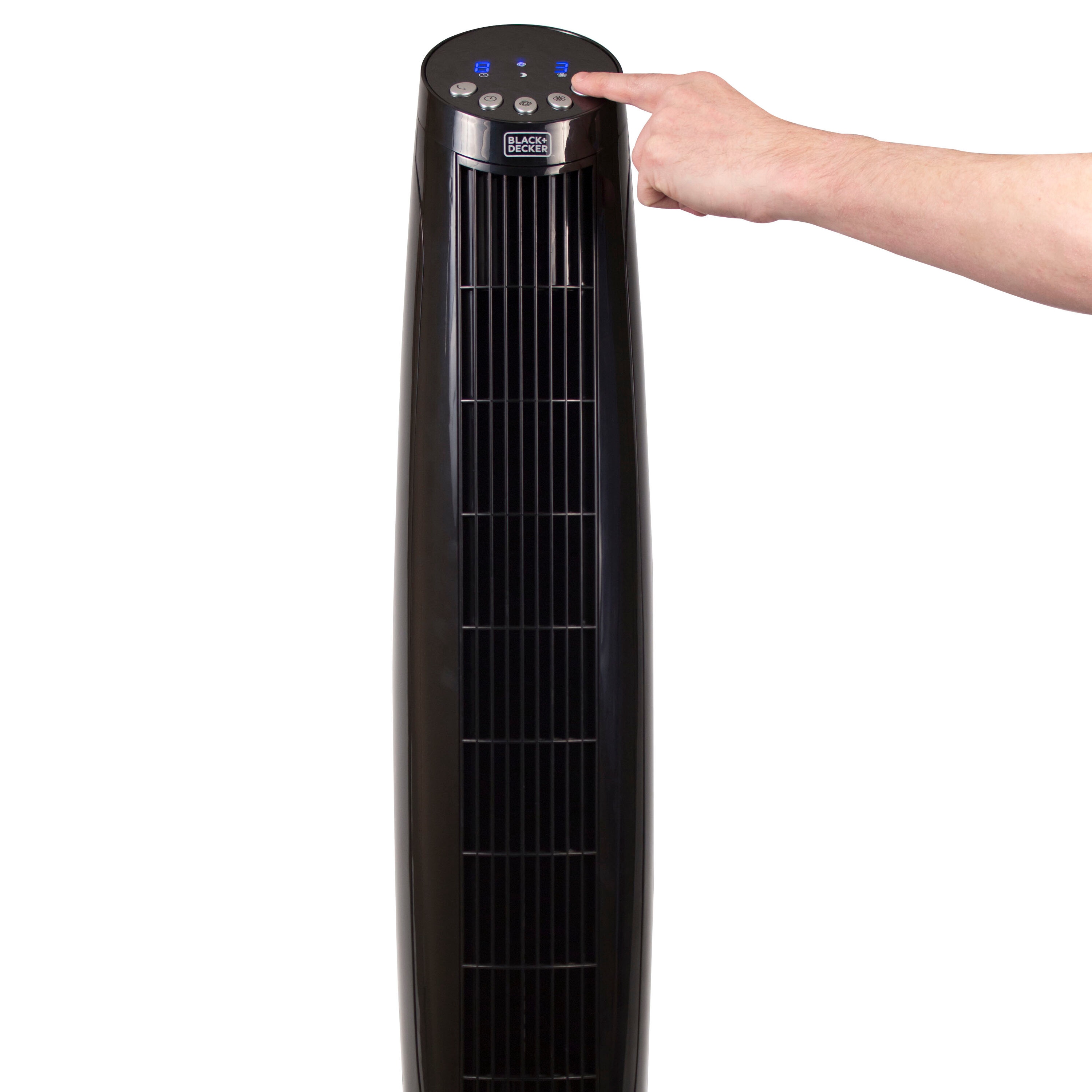 Black 36-Inch Digital Oscillating Tower Fan with Remote