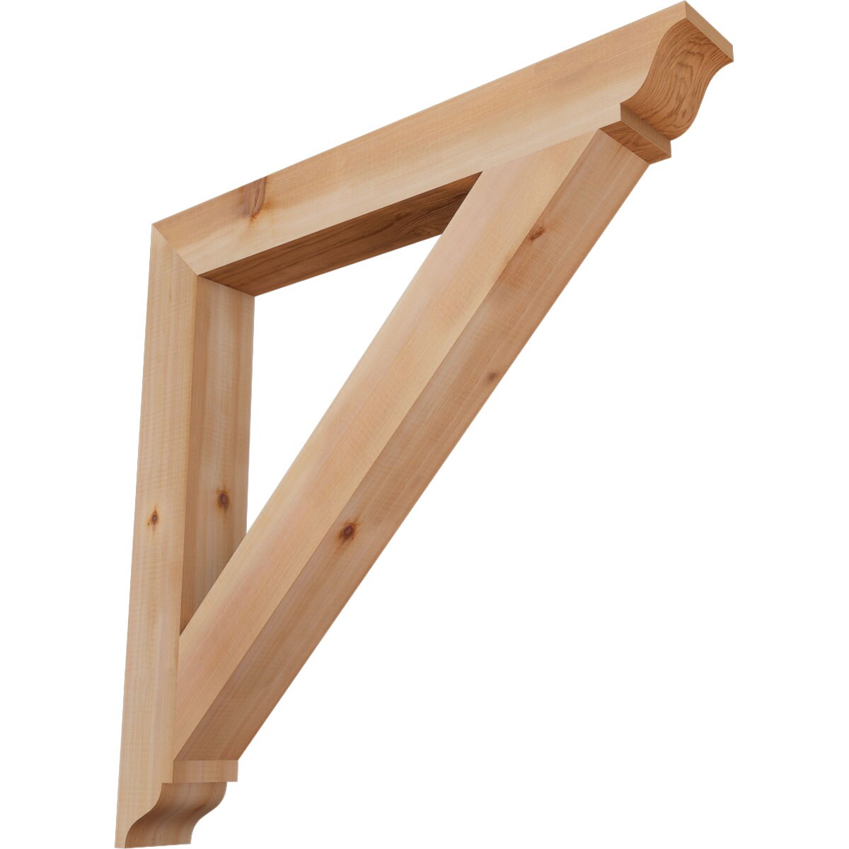 Ekena Millwork BKT04X32X32TRA01SWR Traditional traditional smooth 3-1/2-in x 32-in x 32-in Western red cedar Brown Wood Standard bracket