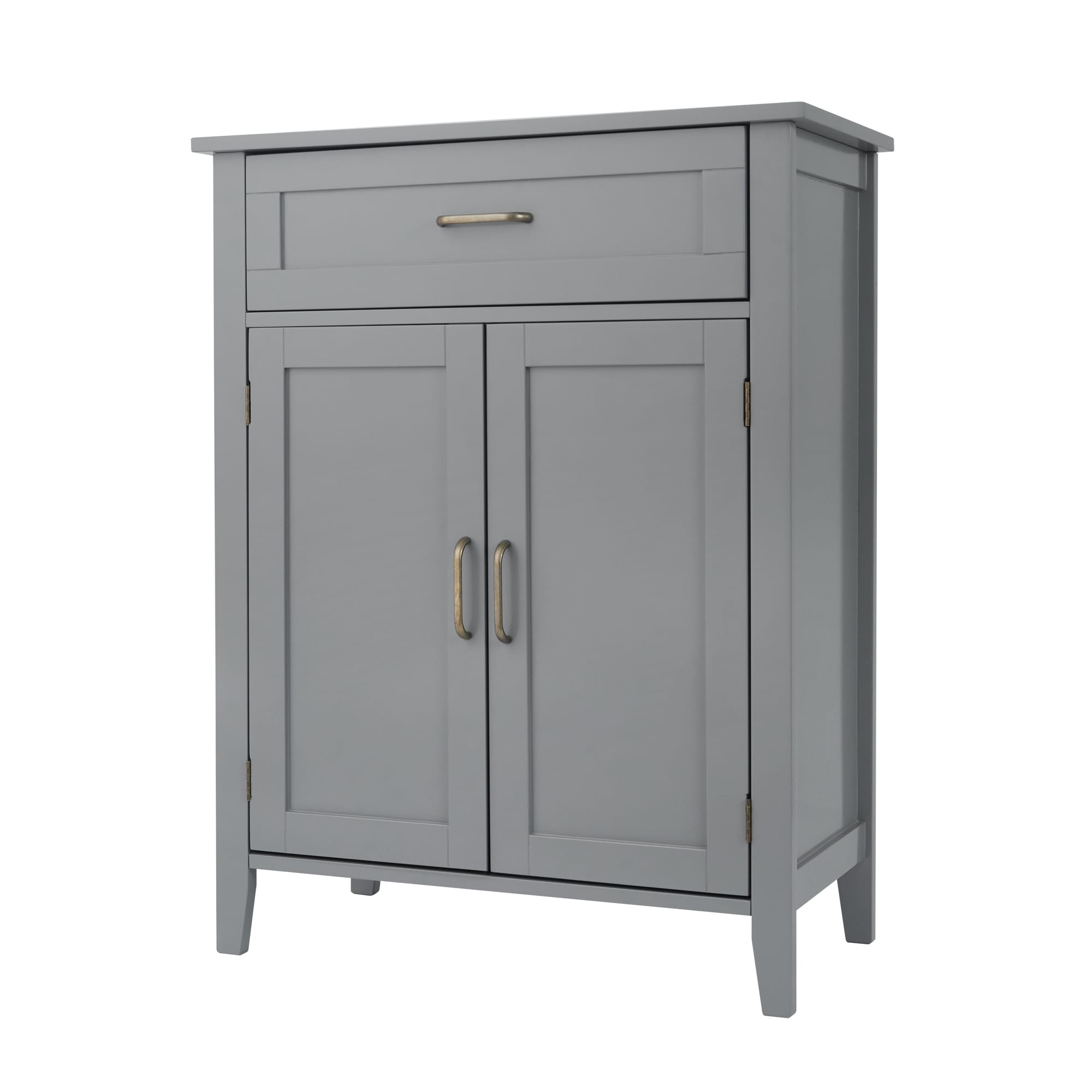 54 Tall Bathroom Linen 2-Tier Cabinet Shelf Storage Cupboard w/ Drawers,  Grey, 1 Unit - Kroger