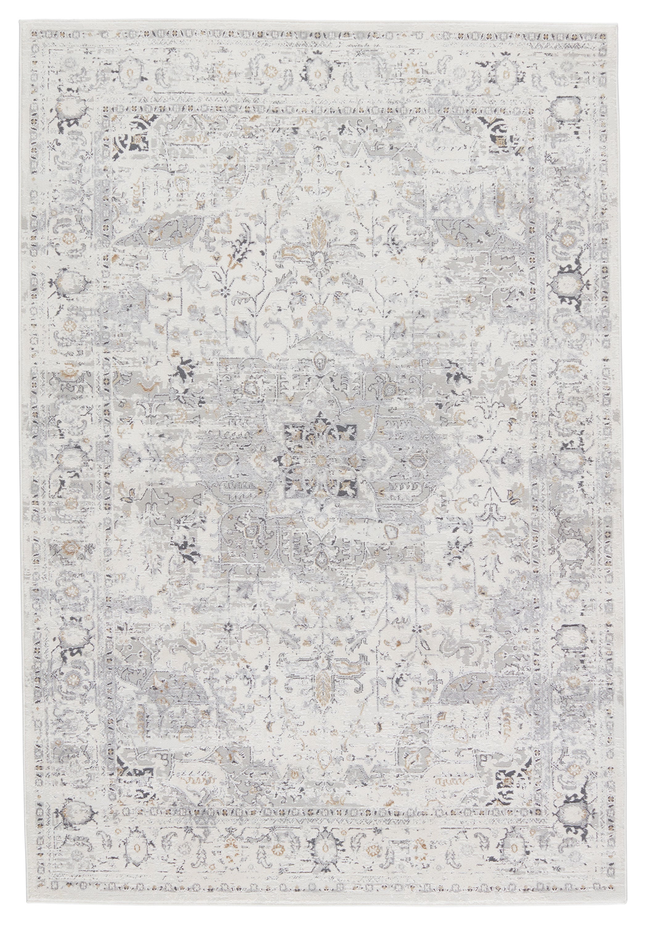 Solace Ellington Medallion 9'x13' Gray Synthetic Area Rug