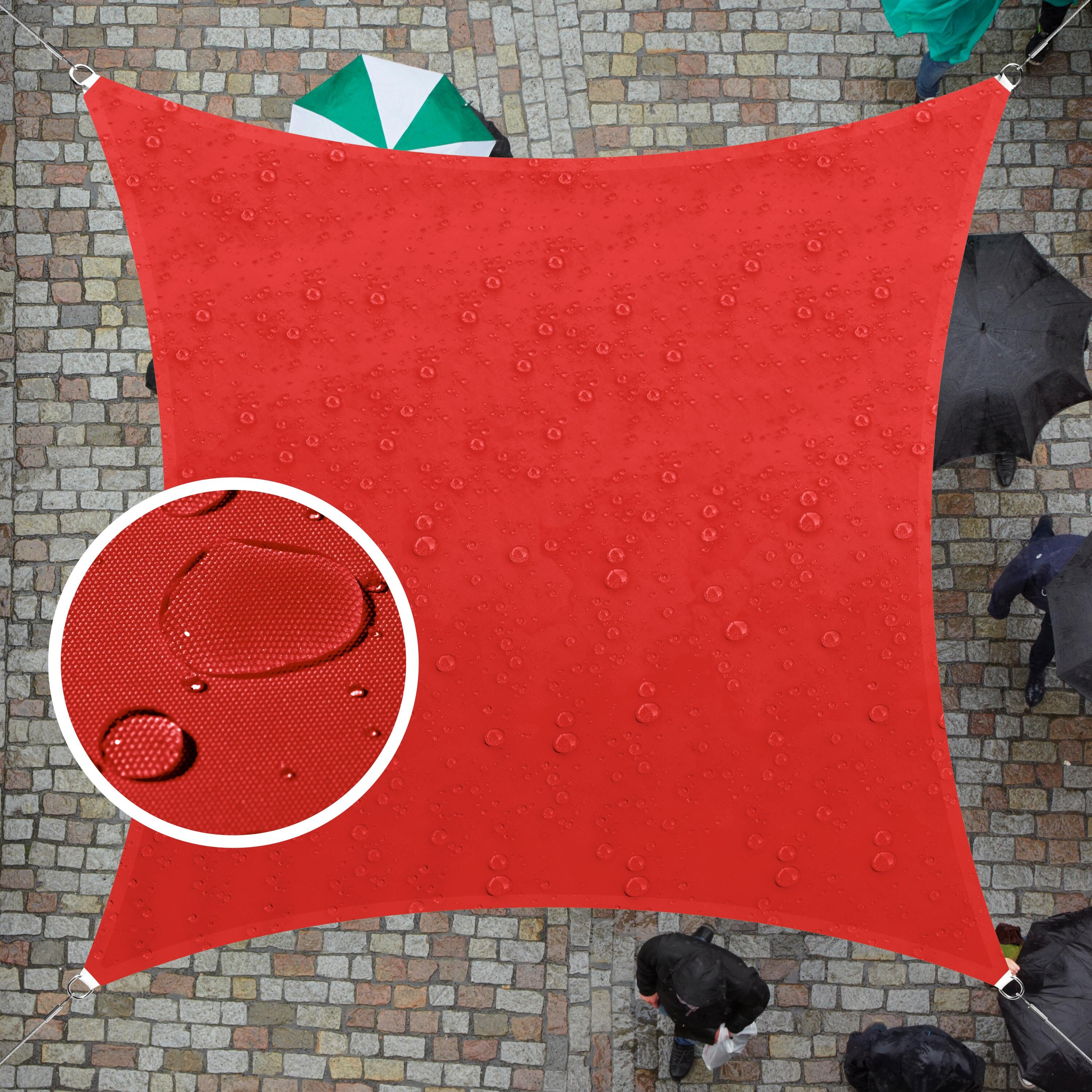 ColourTree TADS9-5 Waterproof Square Shade Sail 9.5-ft x 9.5-ft Red Shade sail