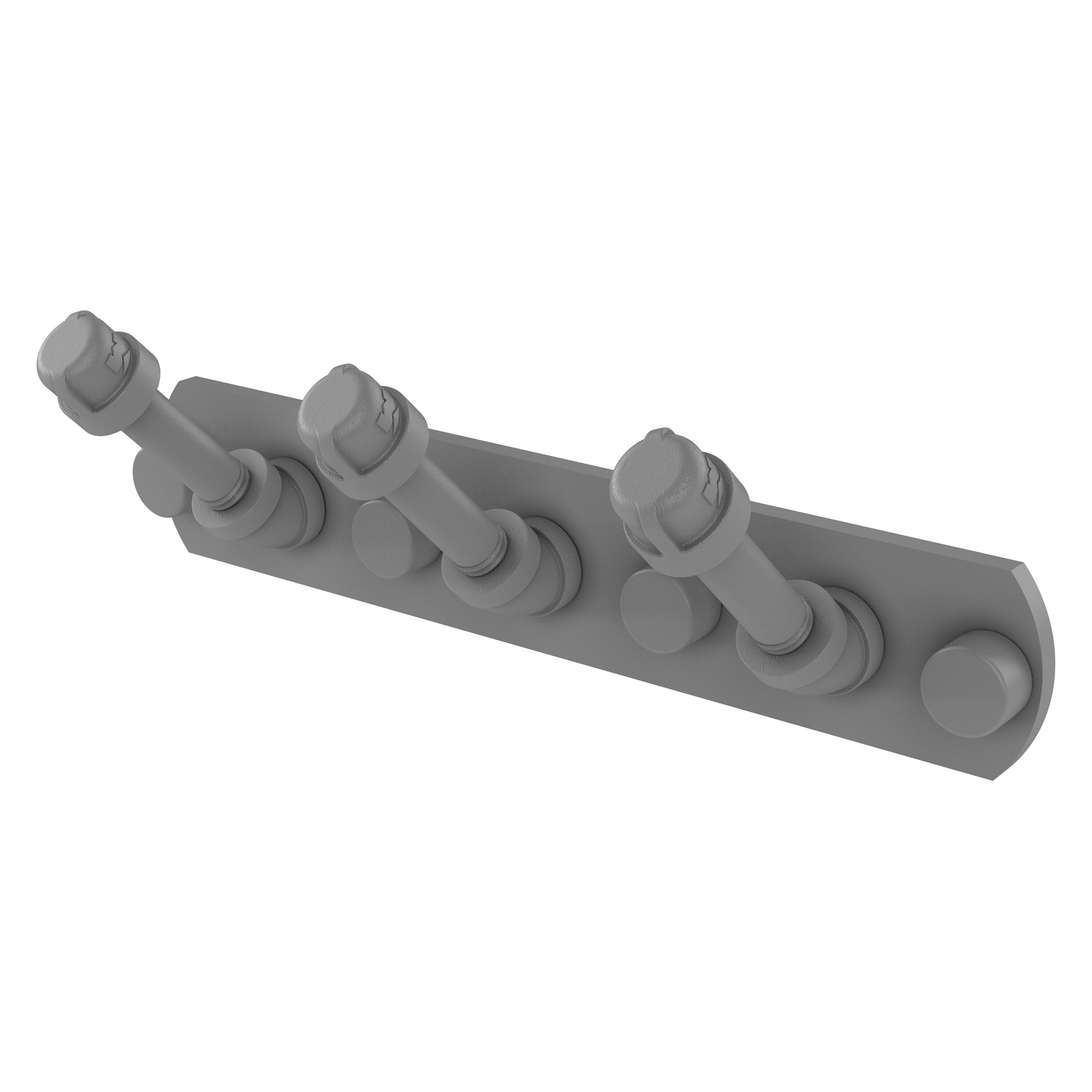 Allied Brass P-300-HK-3-GYM Pipeline Matte Gray Triple -Hook Wall mount Towel Hook