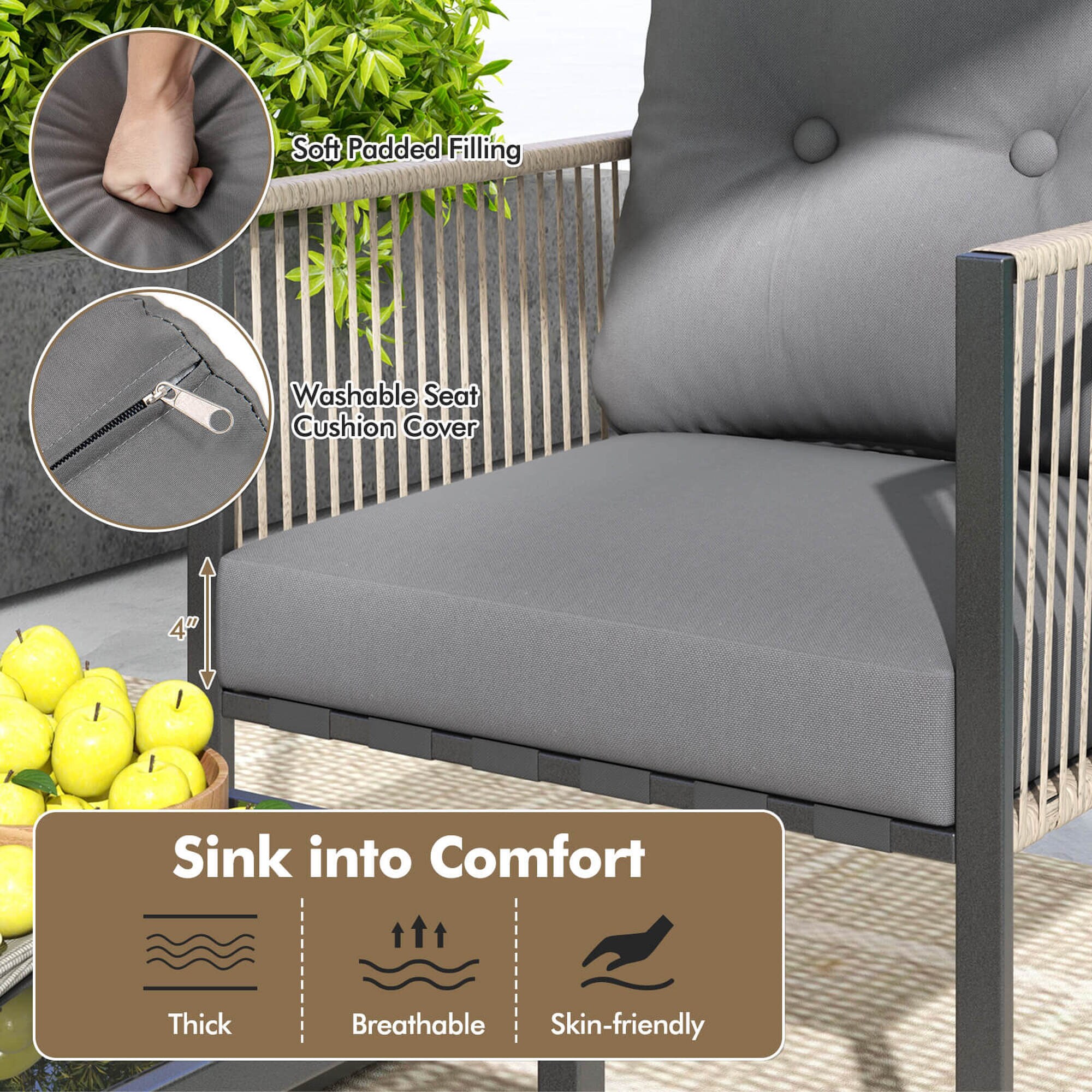 Costway HCST05454 Patio-Conversation-Sets - View #5