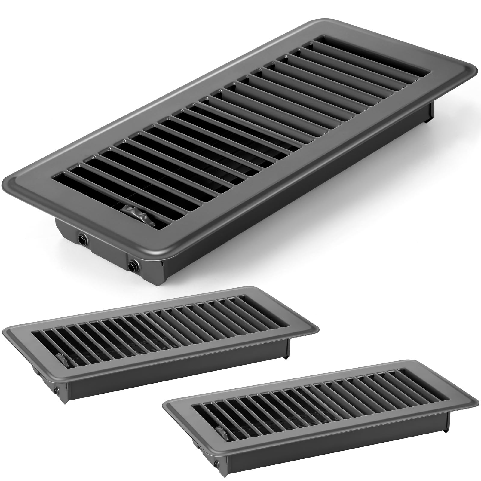 Adrinfly  4 by 10 Floor Vent Covers Heavy Duty Metal Heat Register with Rust Proof Finish Gray 2 Pack durable home and garden accessory designed
