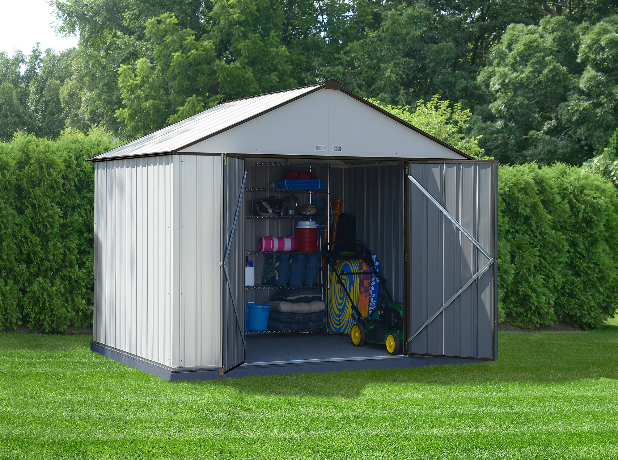 Arrow 10-ft X 8-ft Ezee Shed Galvanized Steel Storage Shed In The Metal 