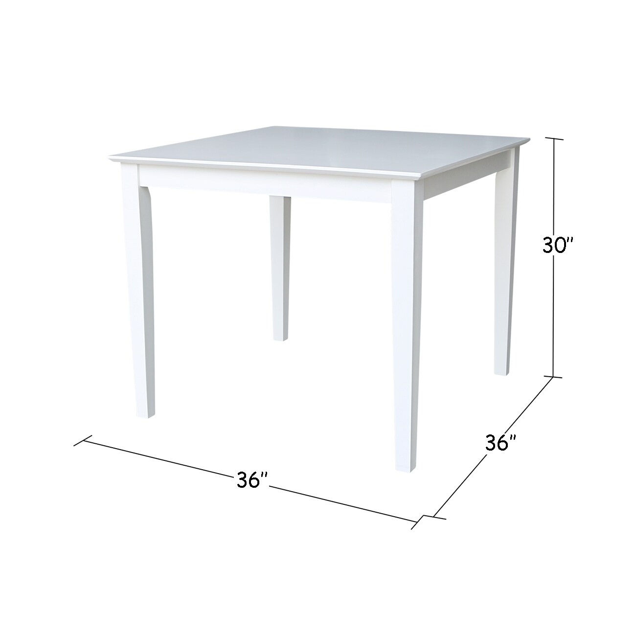 International Concepts White Traditional Dining Table, Wood with White ...