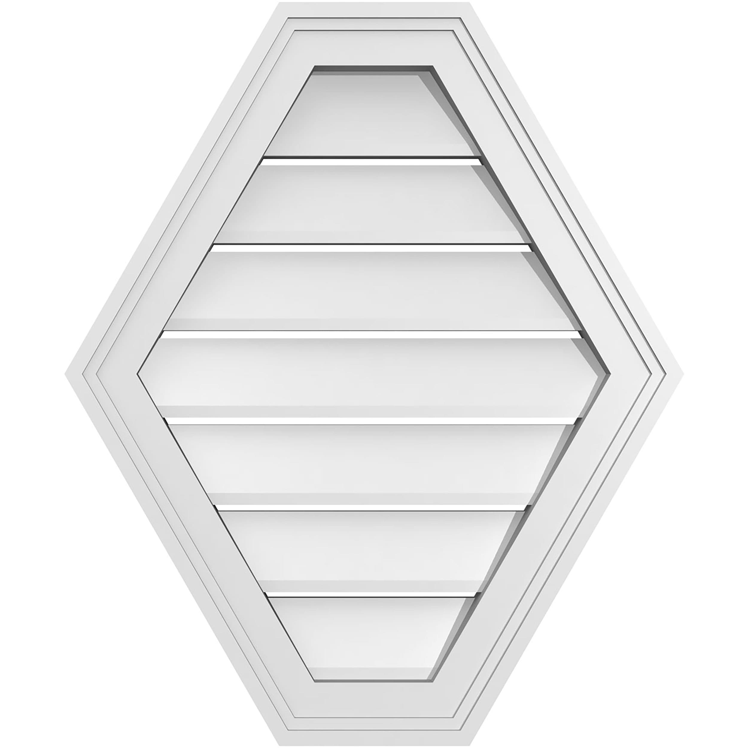 Ekena Millwork GVPHP20X2402SF 20-Inches x 24-Inches Off-white Peaked PVC Gable Louver Vent